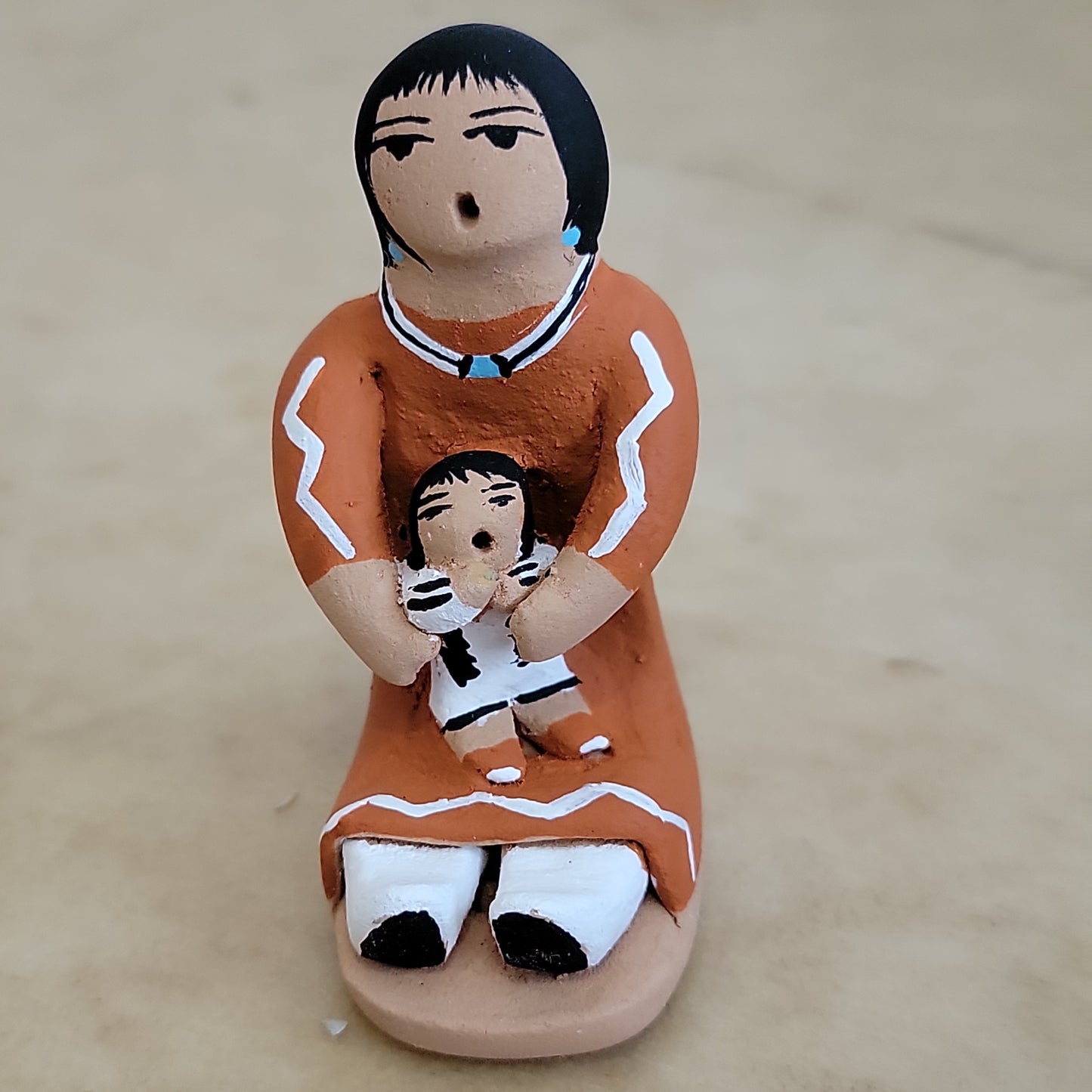 Angie Loretto Jemez Pueblo Pottery Storyteller w/One Child