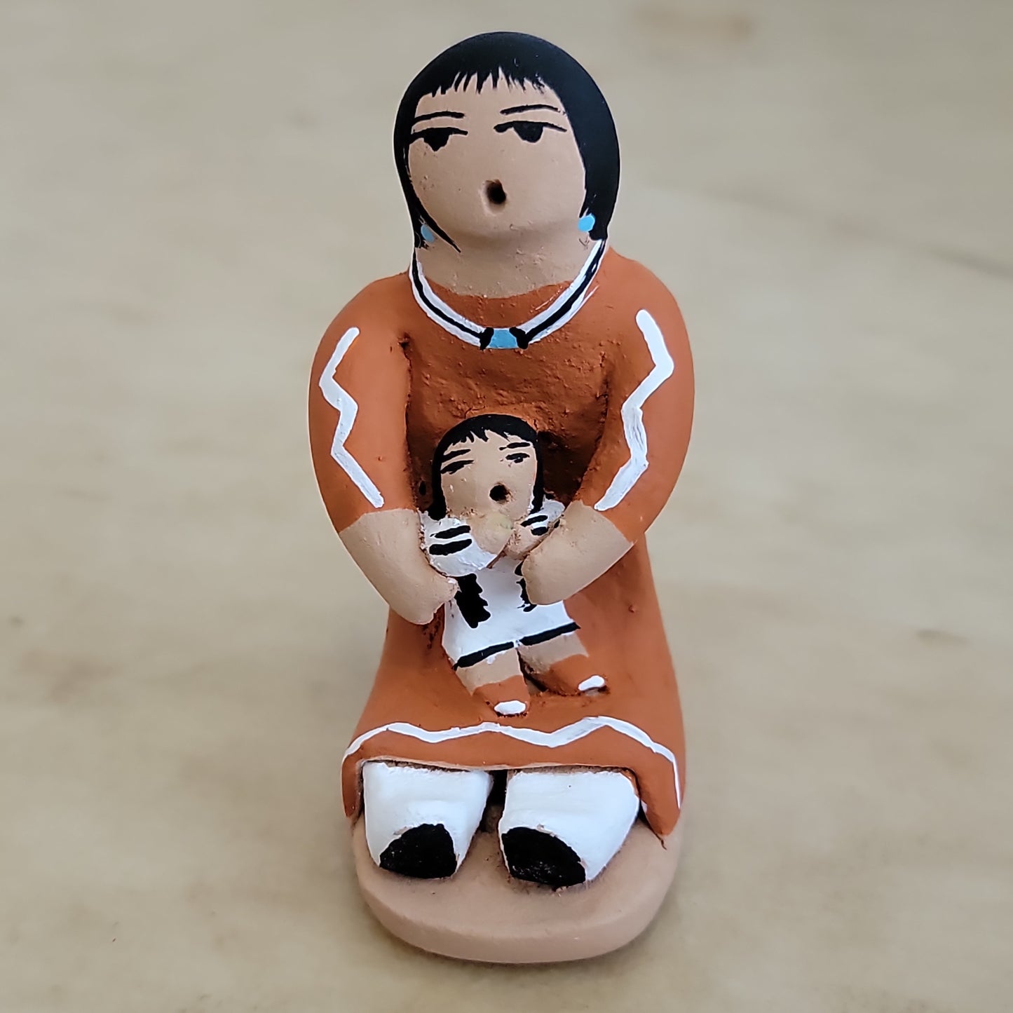 Angie Loretto Jemez Pueblo Pottery Storyteller w/One Child