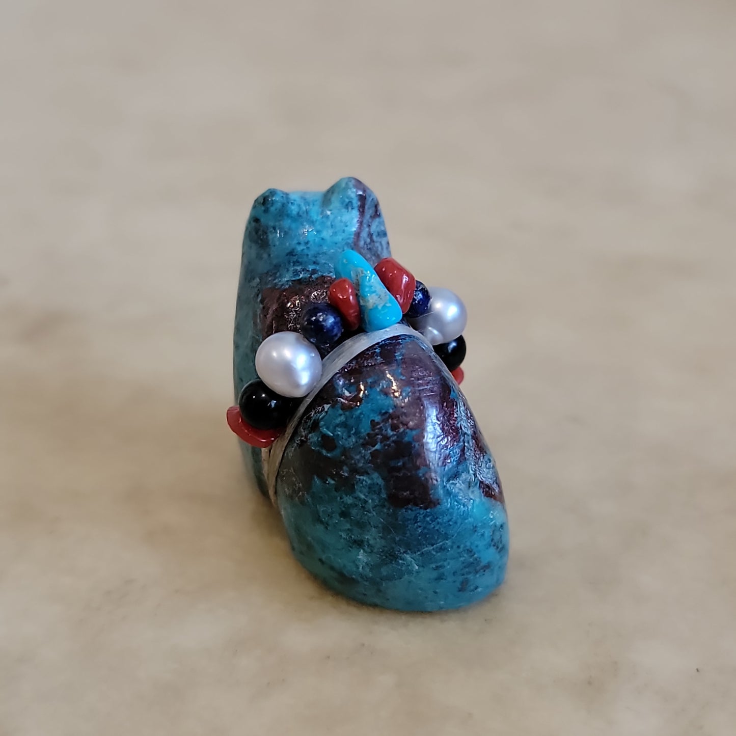 Cheryl Beyuka Fancy Chrysocolla Zuni Fetish Bear