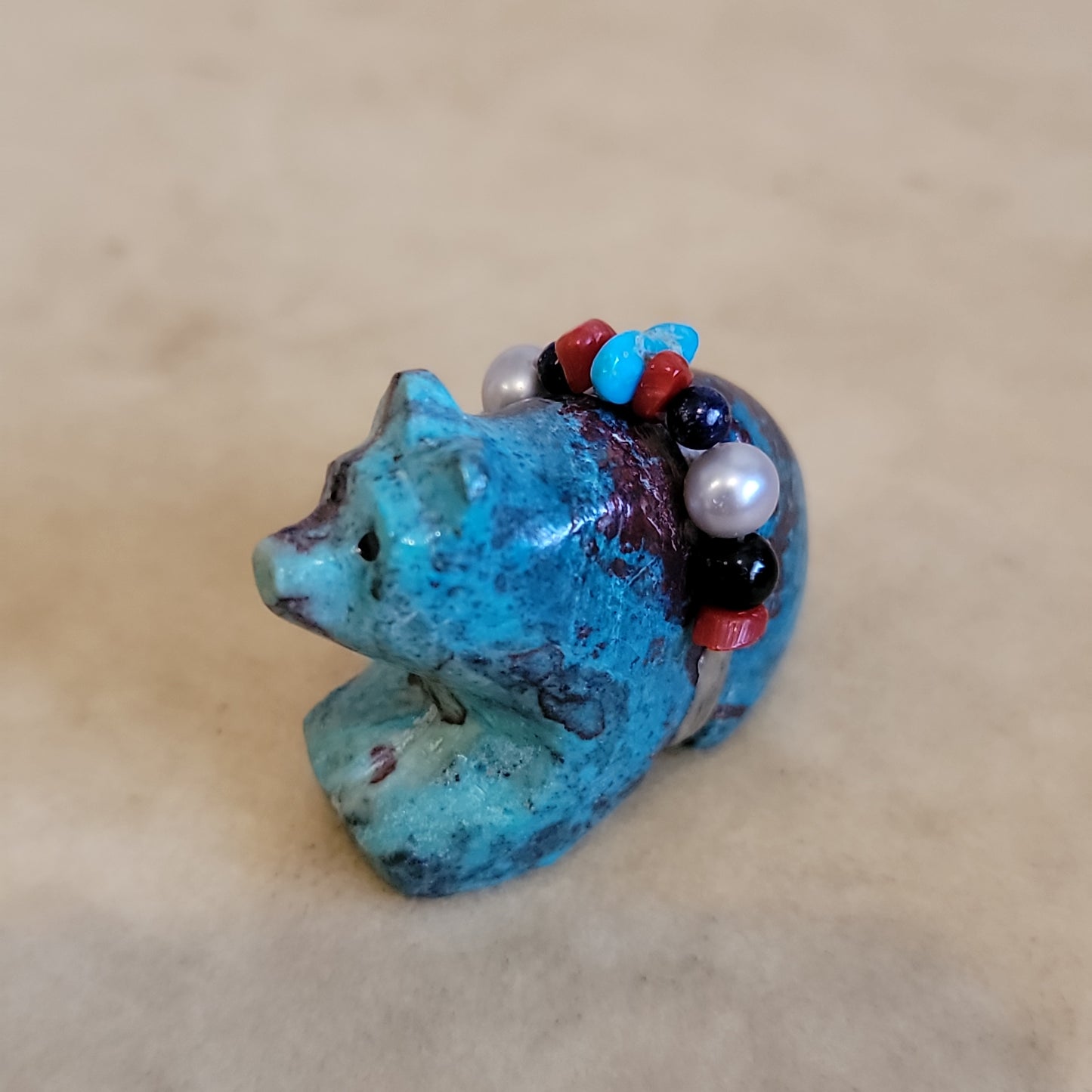 Cheryl Beyuka Fancy Chrysocolla Zuni Fetish Bear