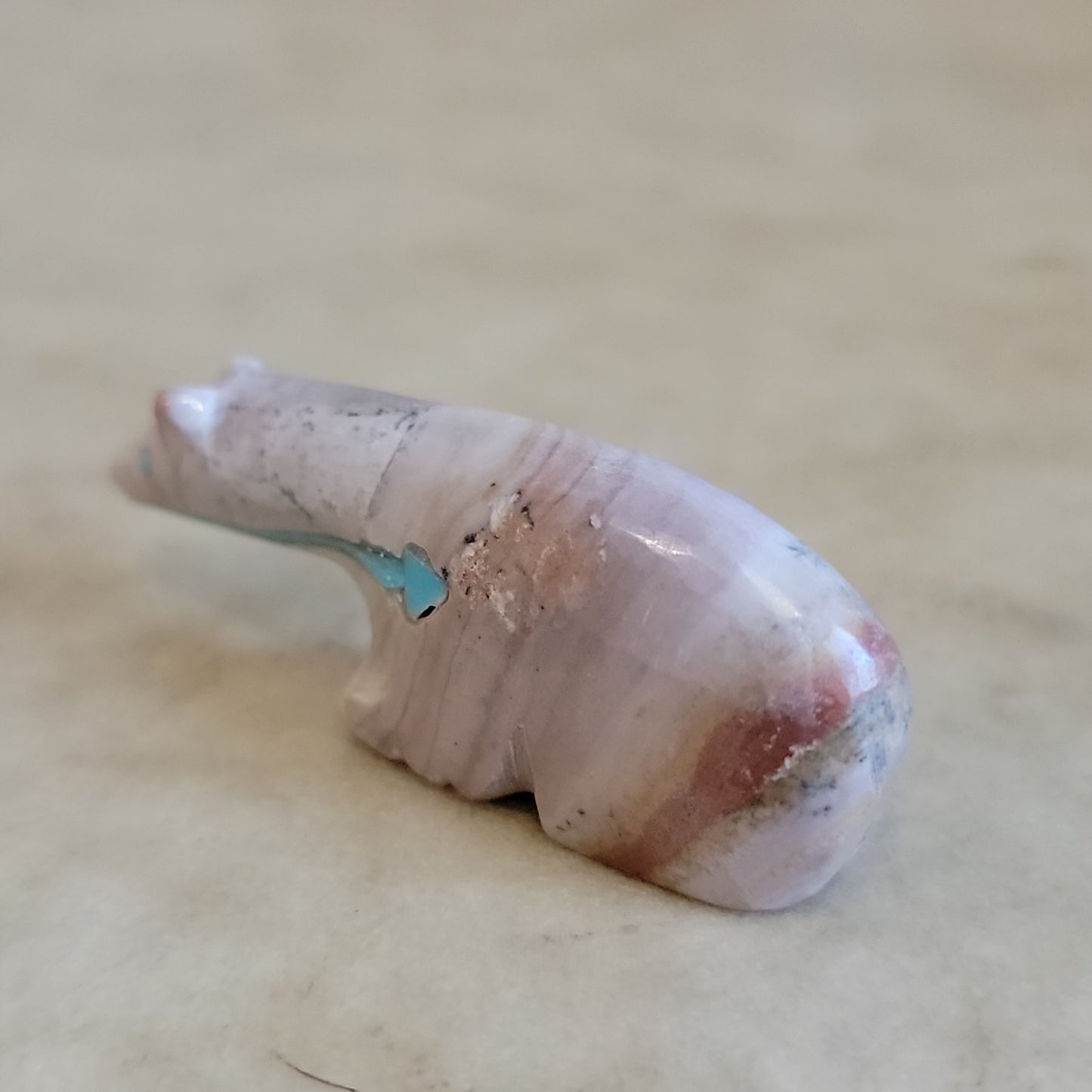 Priscilla Lasiloo Zuni Fetish Long Necked Dolomite Bear