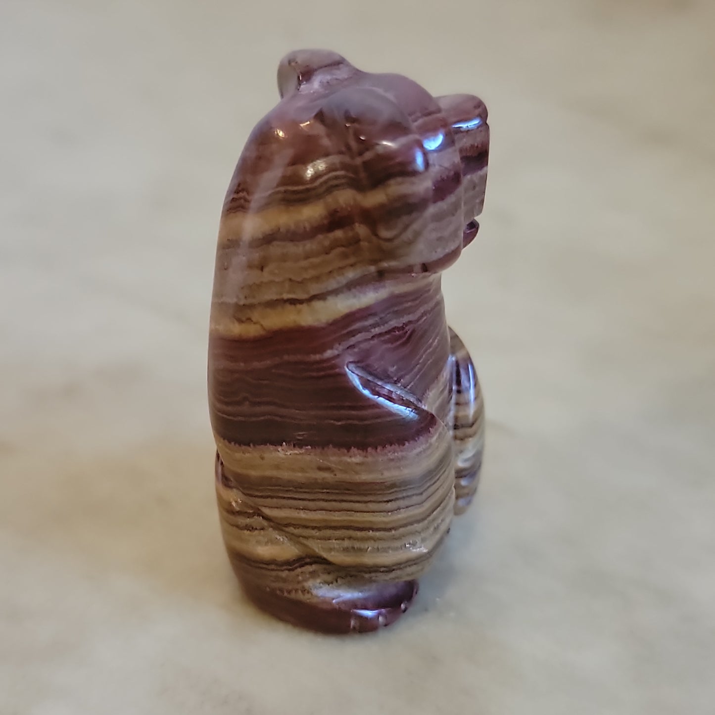 Reynold Lunasee Onyx Standing Bear Zuni Fetish