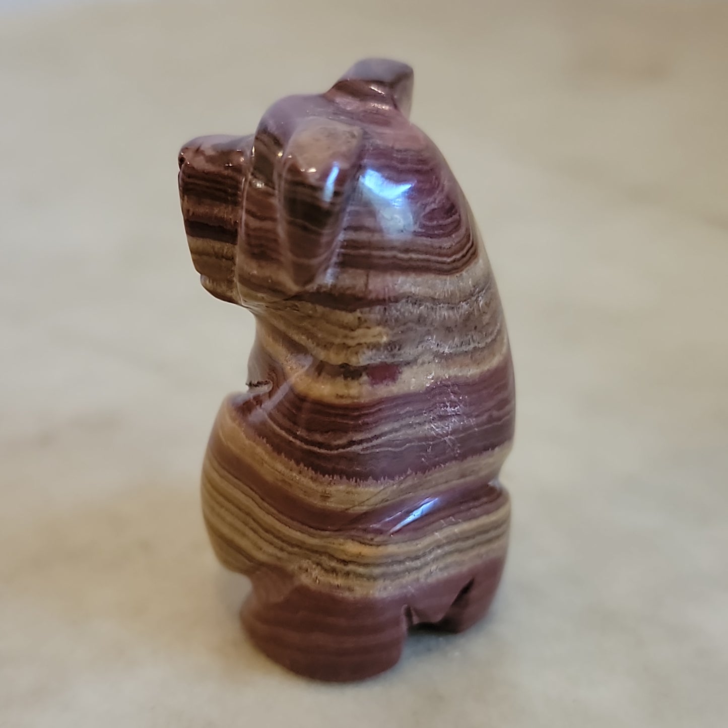 Reynold Lunasee Onyx Standing Bear Zuni Fetish