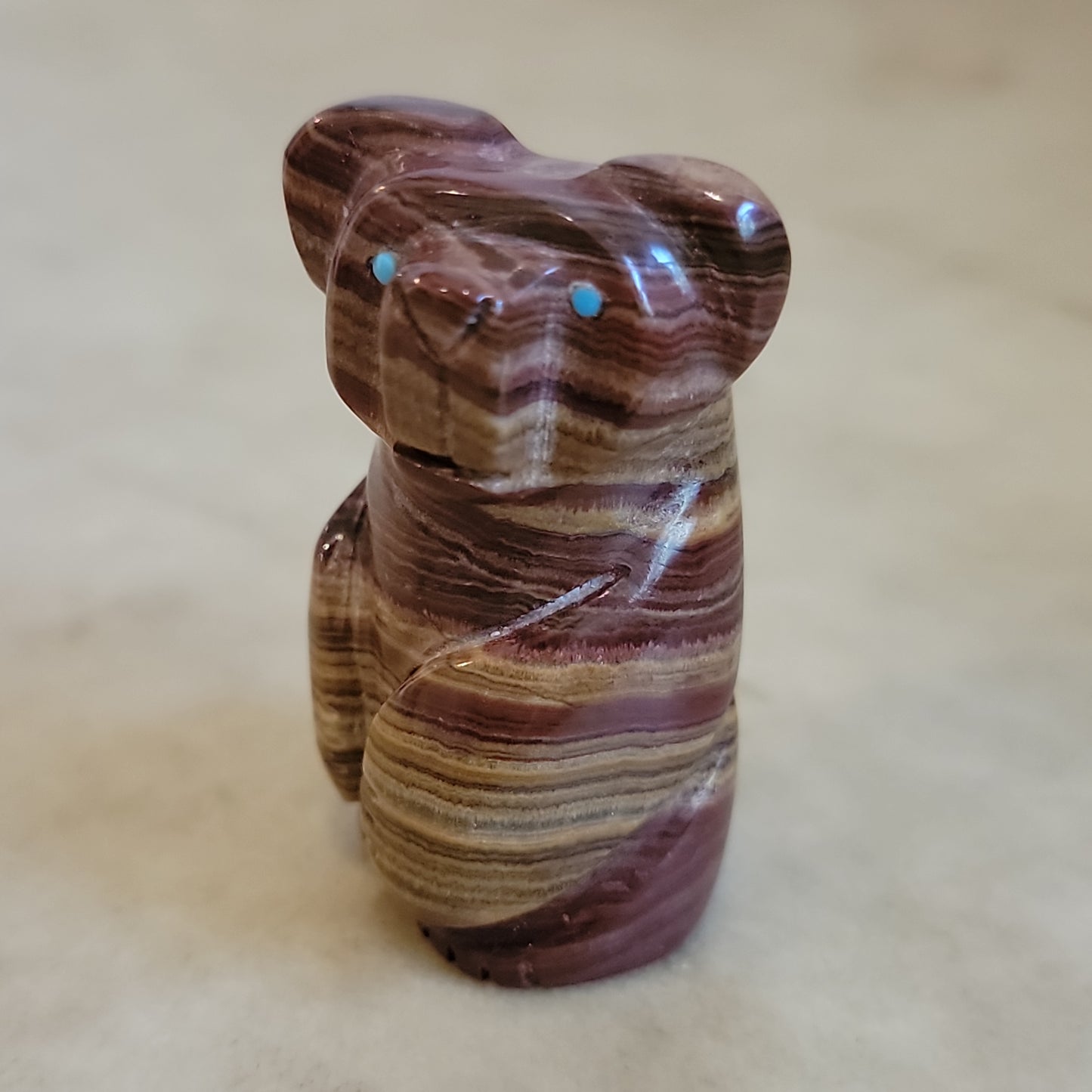 Reynold Lunasee Onyx Standing Bear Zuni Fetish