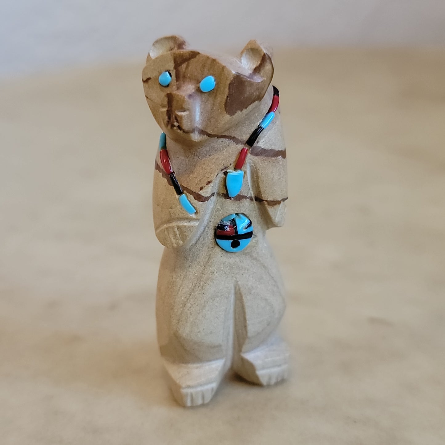 Danette Laate Standing Bear w/Zuni Sun Zuni Fetish