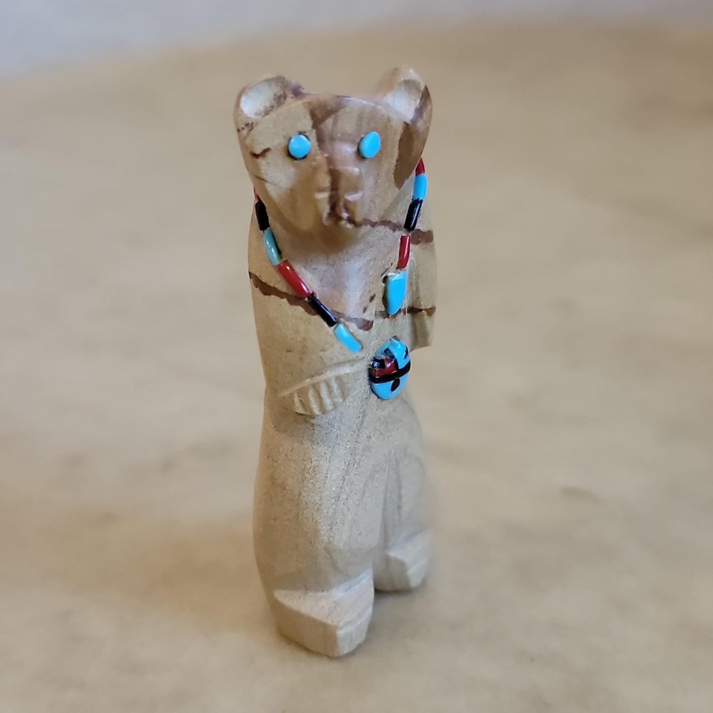 Standing Bear w/Zuni Sun Zuni Fetish