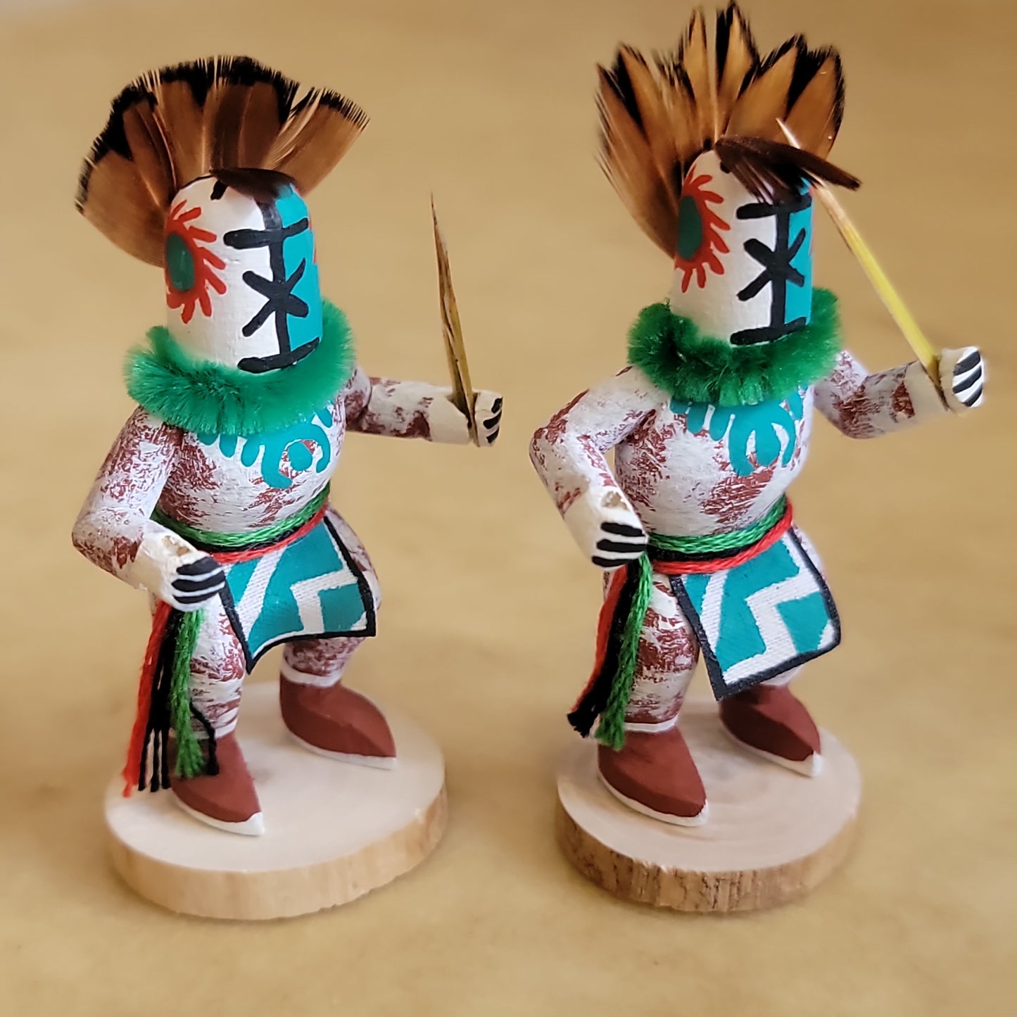 Adrian Leon Hopi Set Of "Rattle" Runners/Racers Kachinas