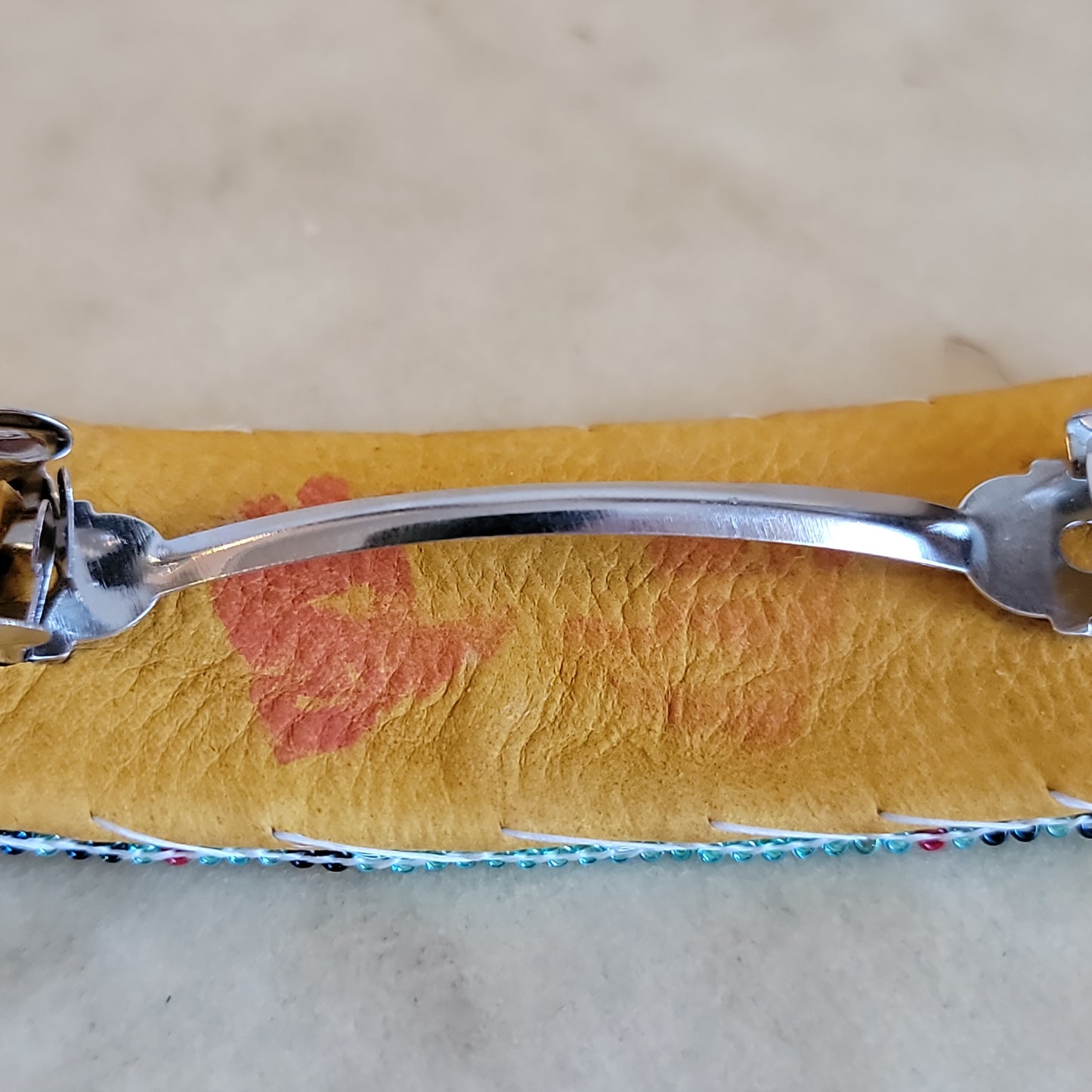 Irene Ashley Navajo Beaded Barrette w/Turtle Pattern Indian Beadwork/Jewelry