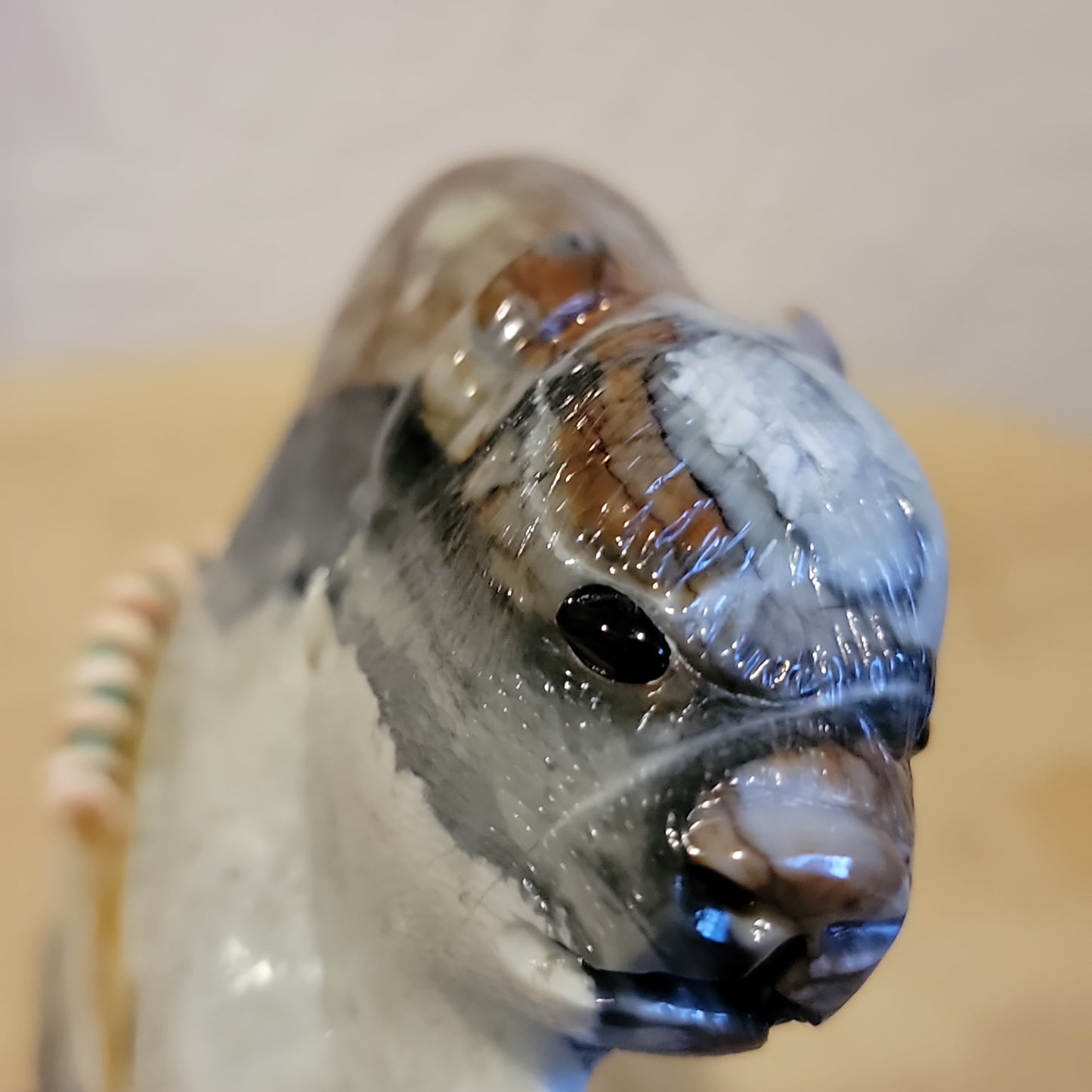 Large Picasso Marble Bison/Buffalo Zuni Fetish