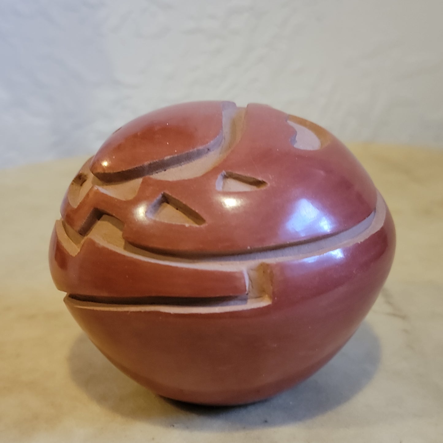 Shalene Chavarria Traditional Santa Clara Redware Seedbowl Pueblo Pottery