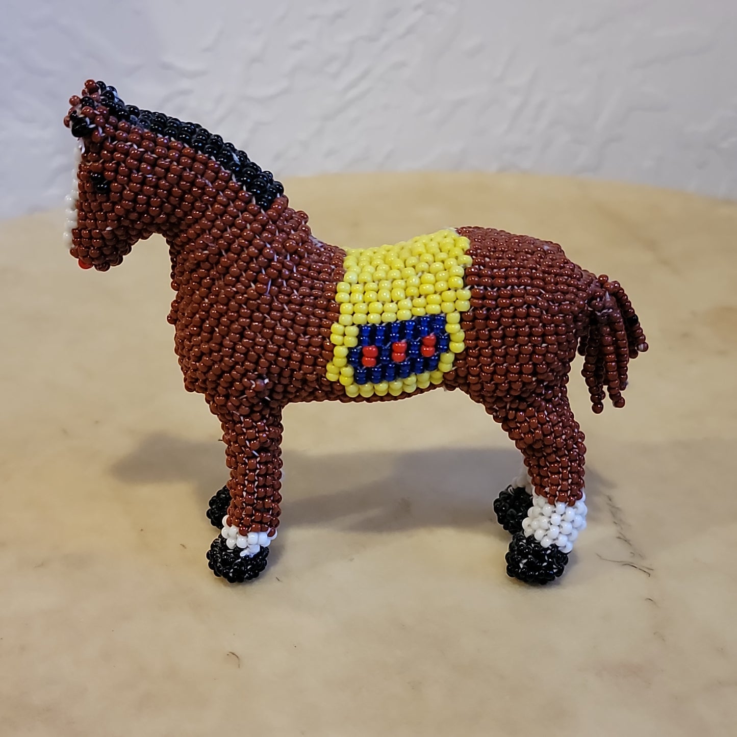 Jeanne Melikan Zuni Fully Beaded Horse w/Saddle Blanket Indian Beadwork