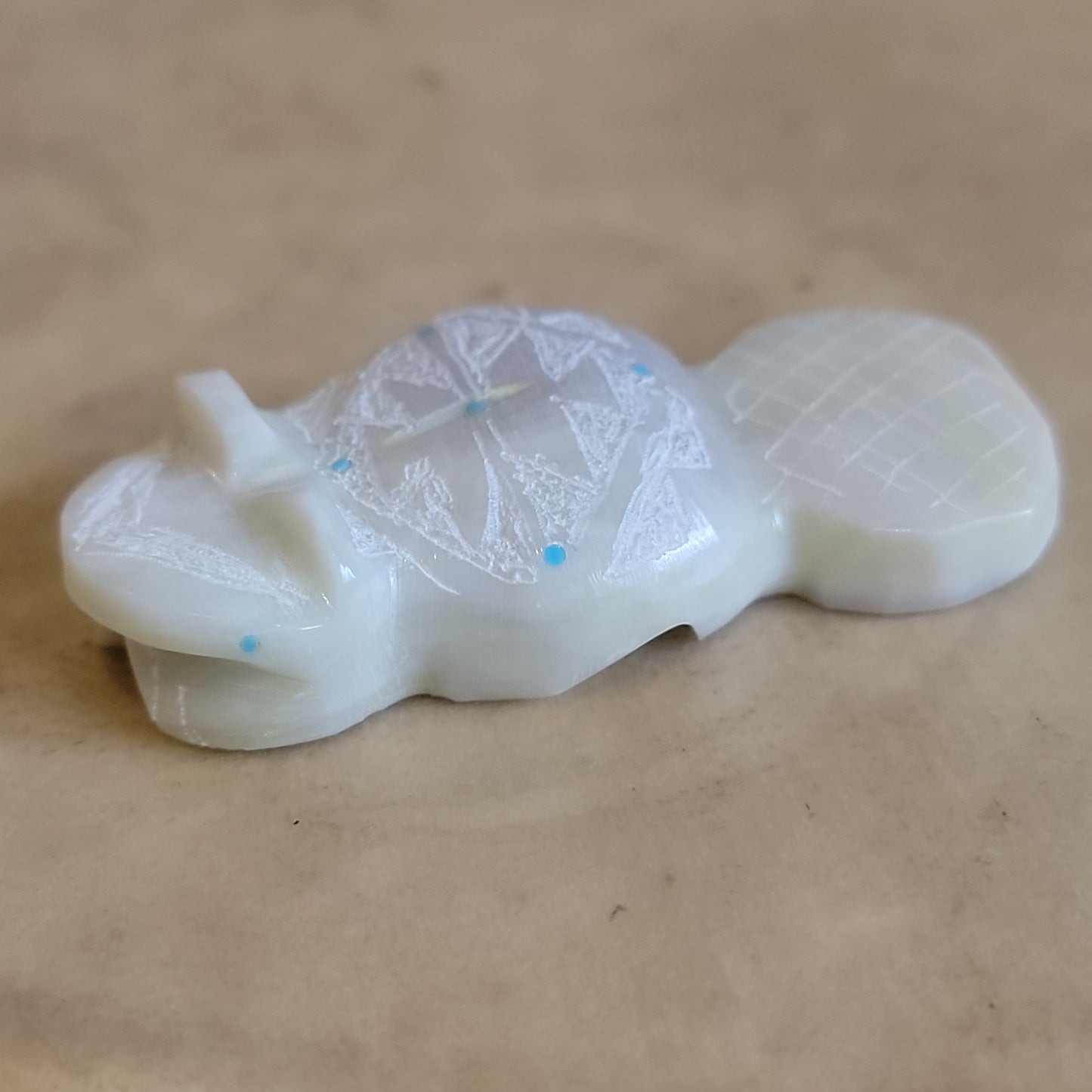 Domineca Wallace Etched Onyx Beaver Zuni Fetish