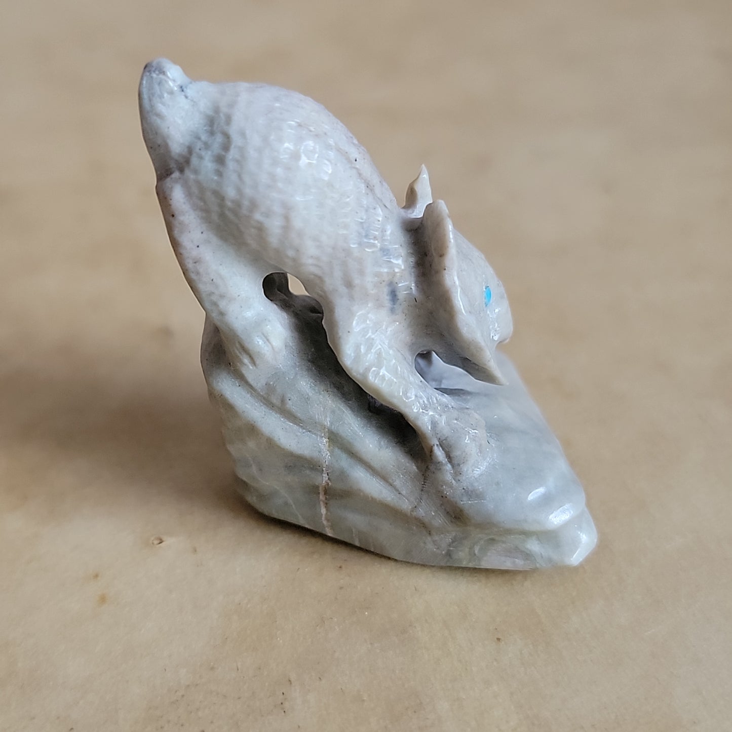 Poised Picasso Marble Bobcat Zuni Fetish
