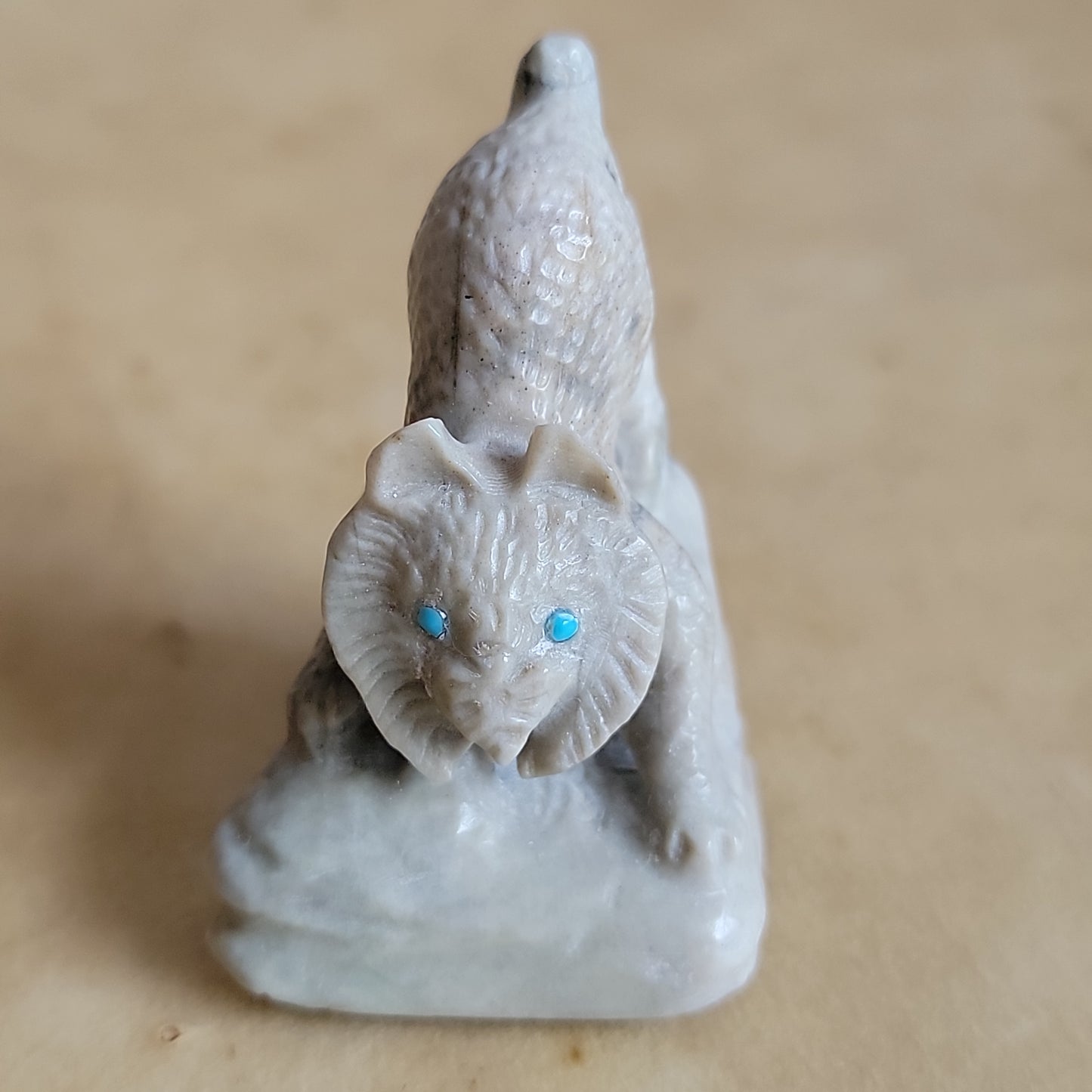 Poised Picasso Marble Bobcat Zuni Fetish