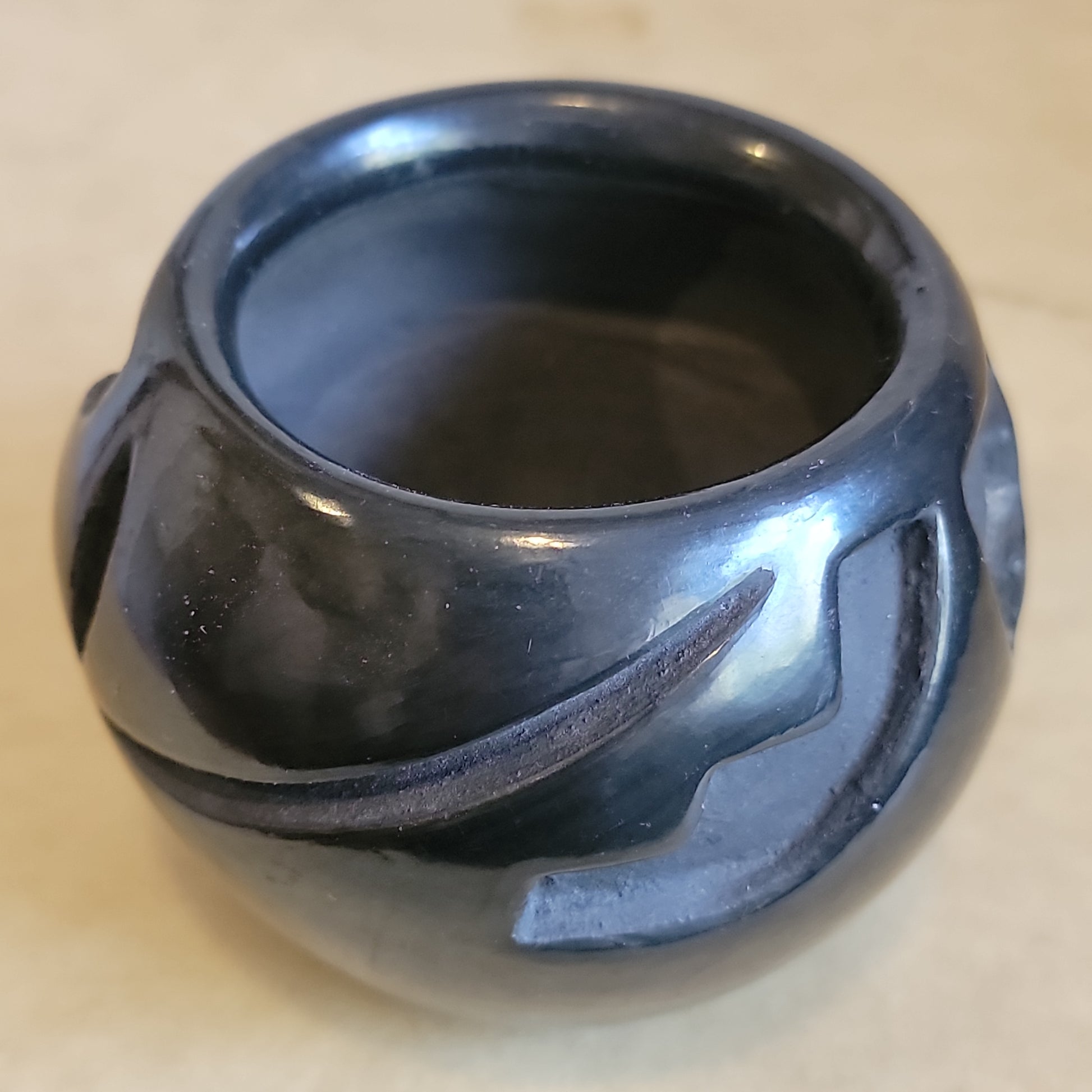 Vintage Barbara Martinez Carved Blackware Santa Clara Pueblo Pottery