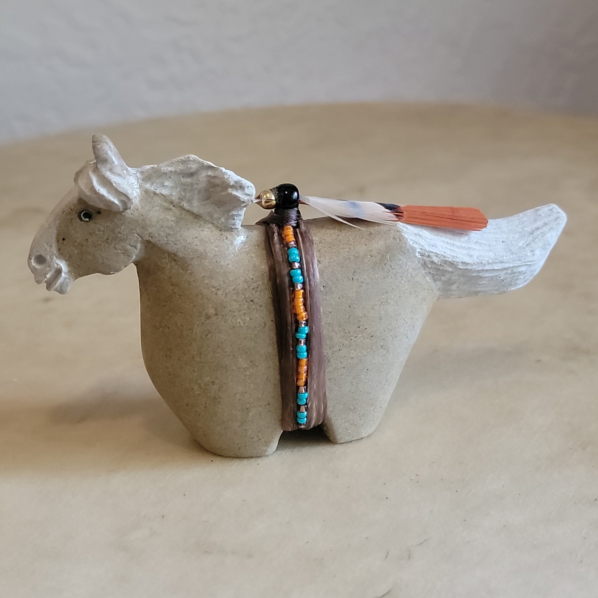Harold Davidson Navajo Alabaster Horse on the Run Zuni Fetish