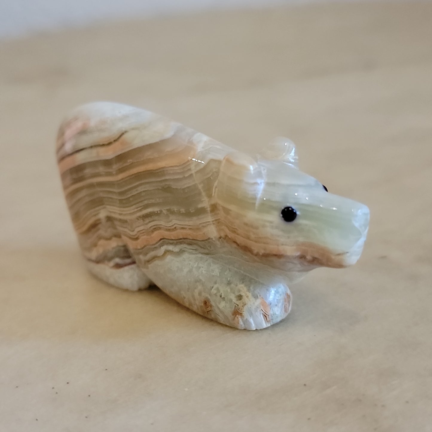 Elegant Onyx Bear Cub Zuni Fetish