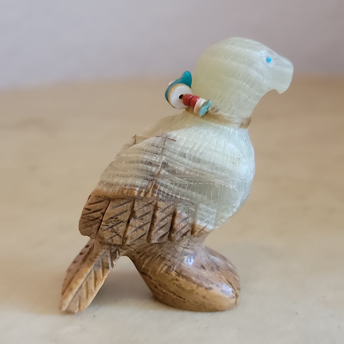 Onyx Eagle w/Offering Zuni Fetish