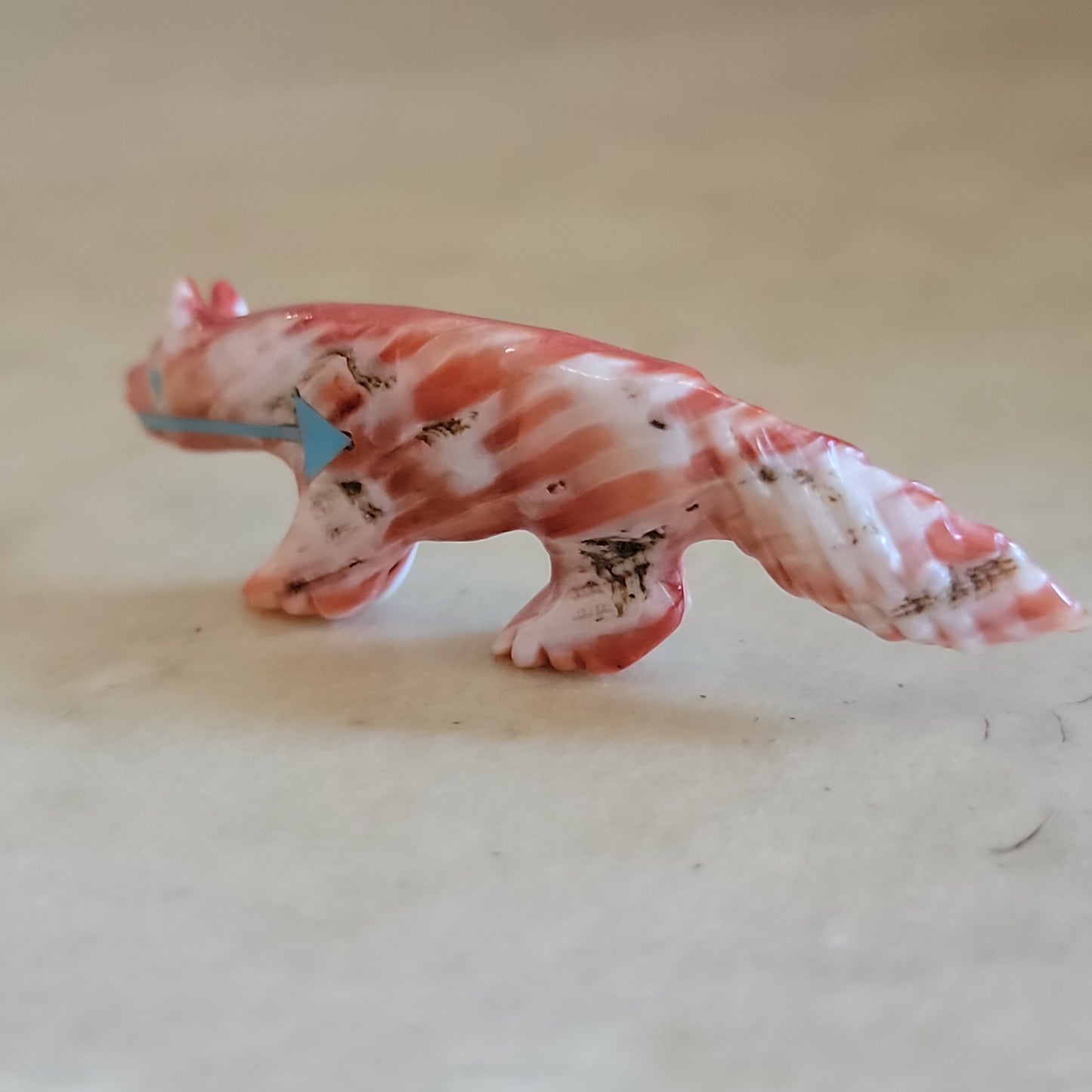 Spiny Oyster Shell Wolf Zuni Fetish