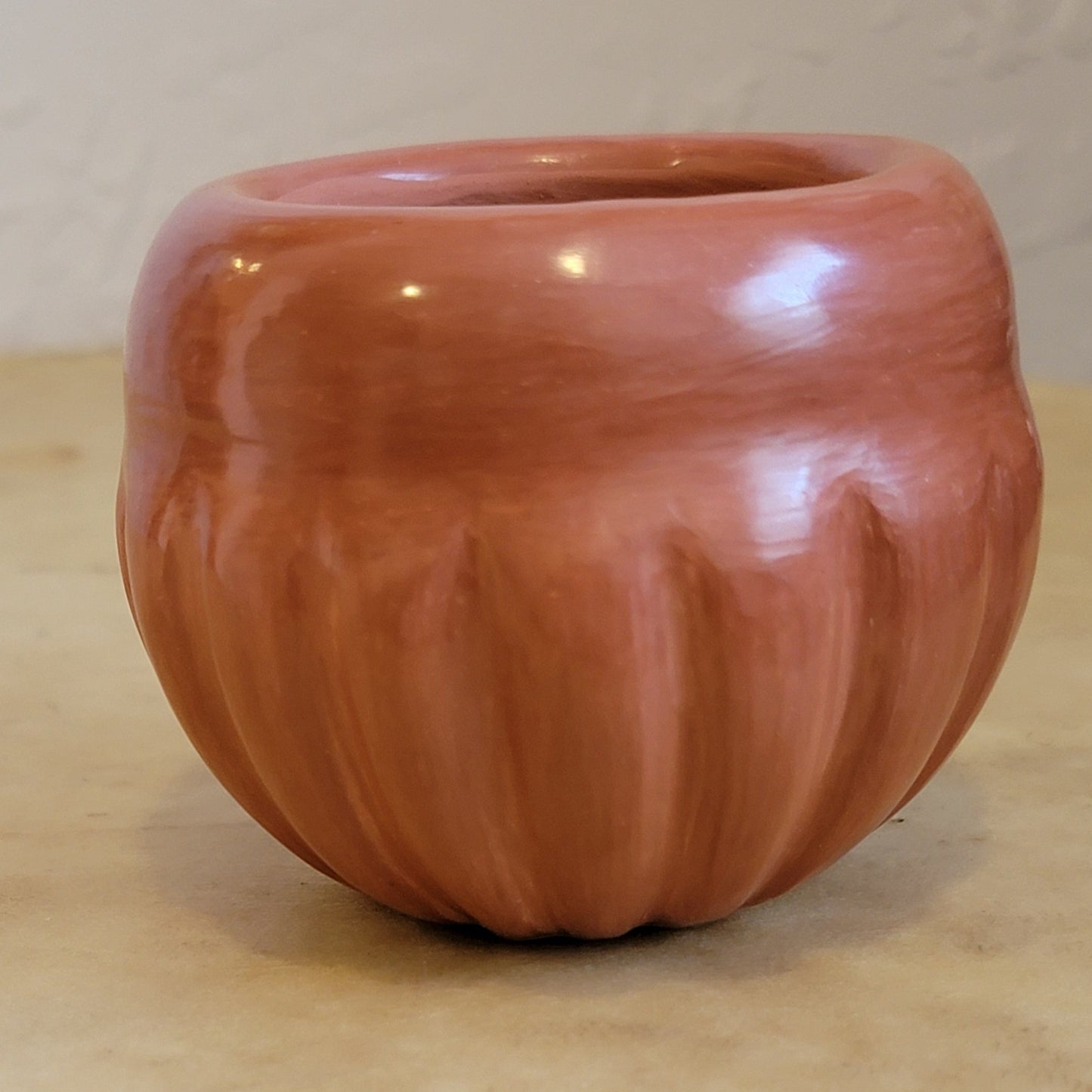 Pauline Marie Santa Clara Pueblo Redware melon bowl Indian Pottery