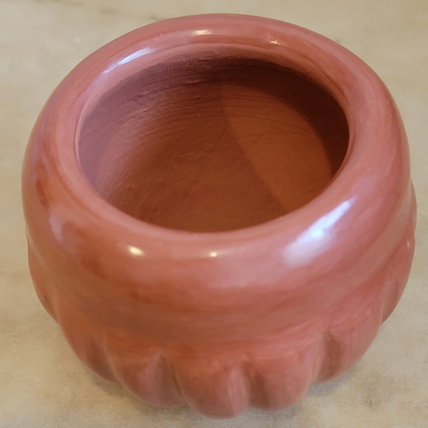 Pauline Marie Santa Clara Pueblo Redware melon bowl Indian Pottery