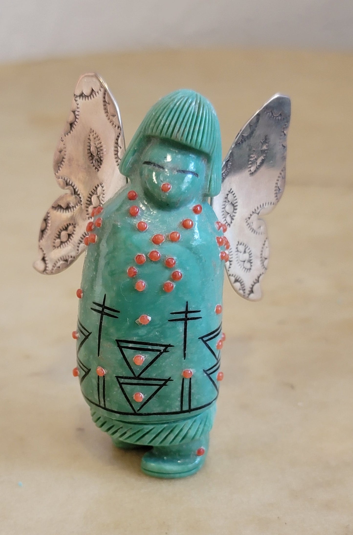 Claudia Peina Siver Winged Butterfly Maiden Zuni Fetish