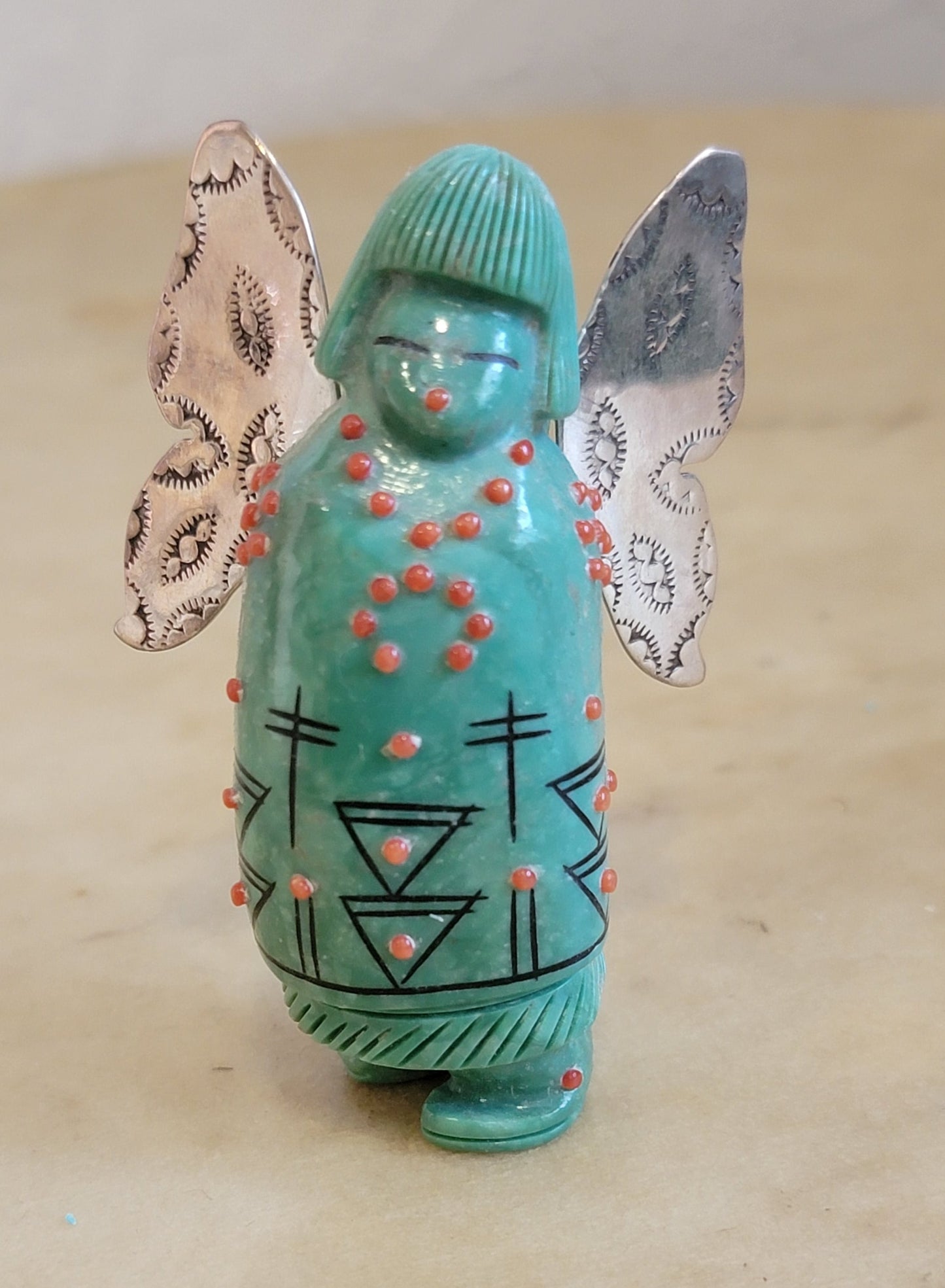Silver Winged Butterfly Maiden/Angel Zuni Fetish