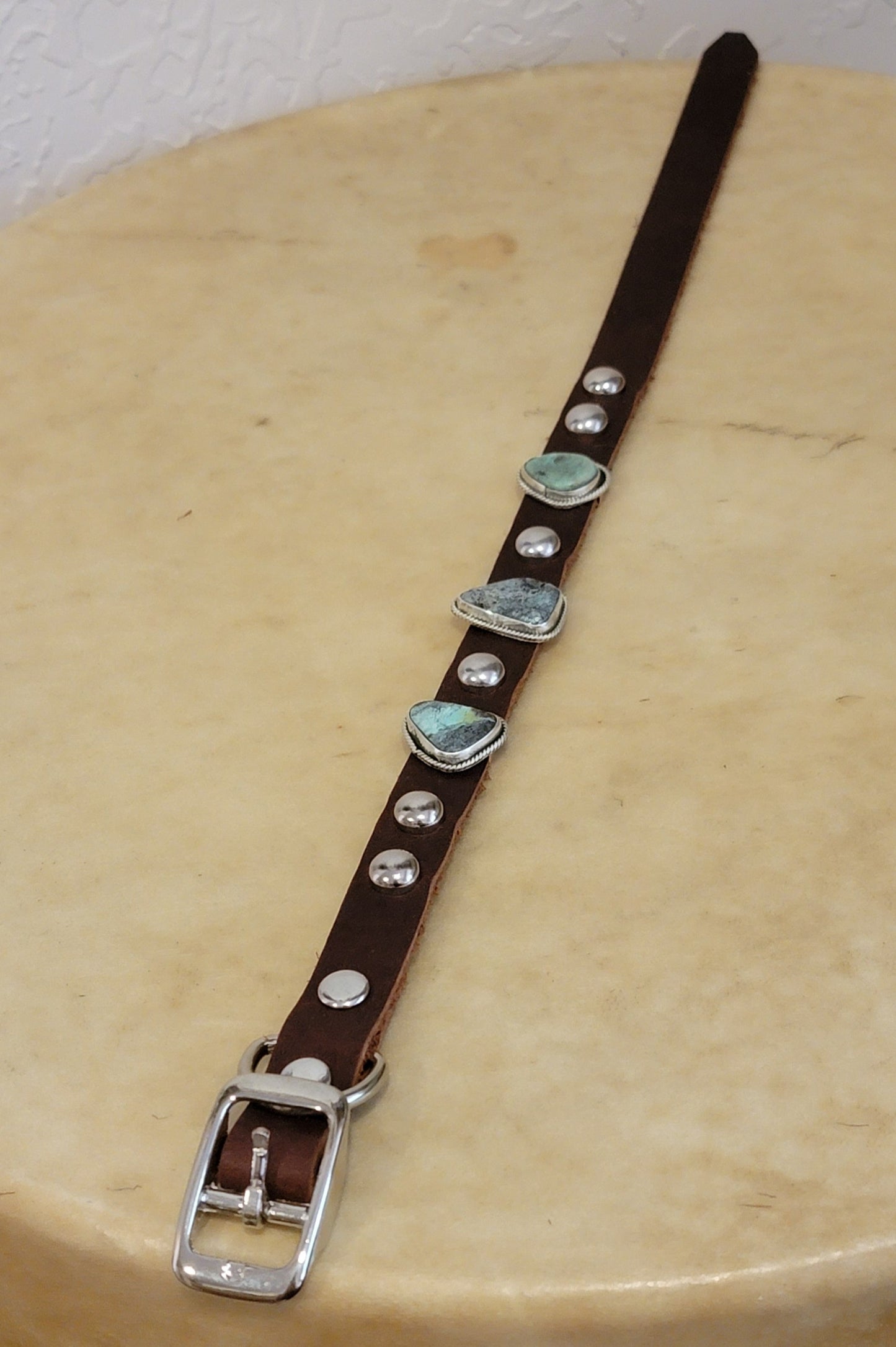 Navajo turquoise dog collar