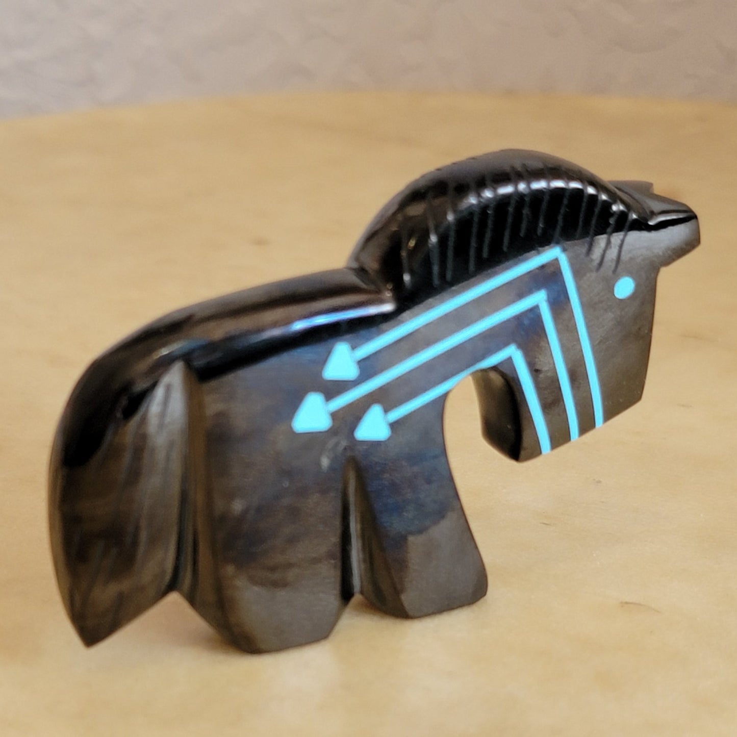 Kenric Laiwakete Silverado Triple Heartline Zuni Fetish Healing Horse