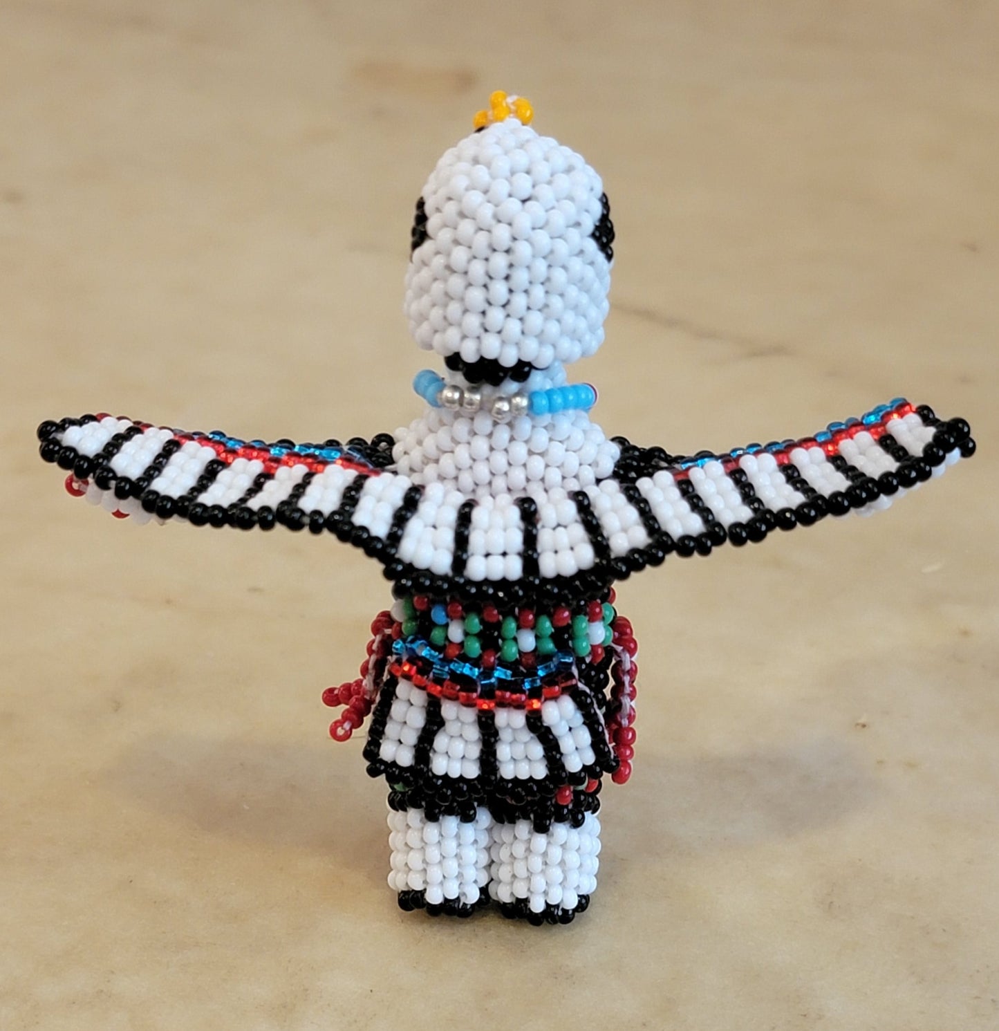 Todd Poncho Fully Beaded Eagle Dancer w/Removable Mask Indian Beadwork