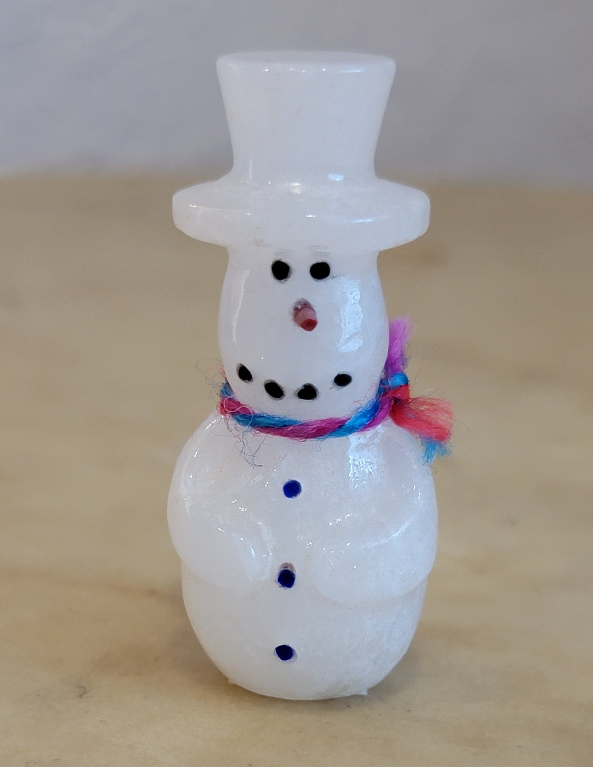 Calvert Bowannie Alabaster Snowman Zuni Fetish