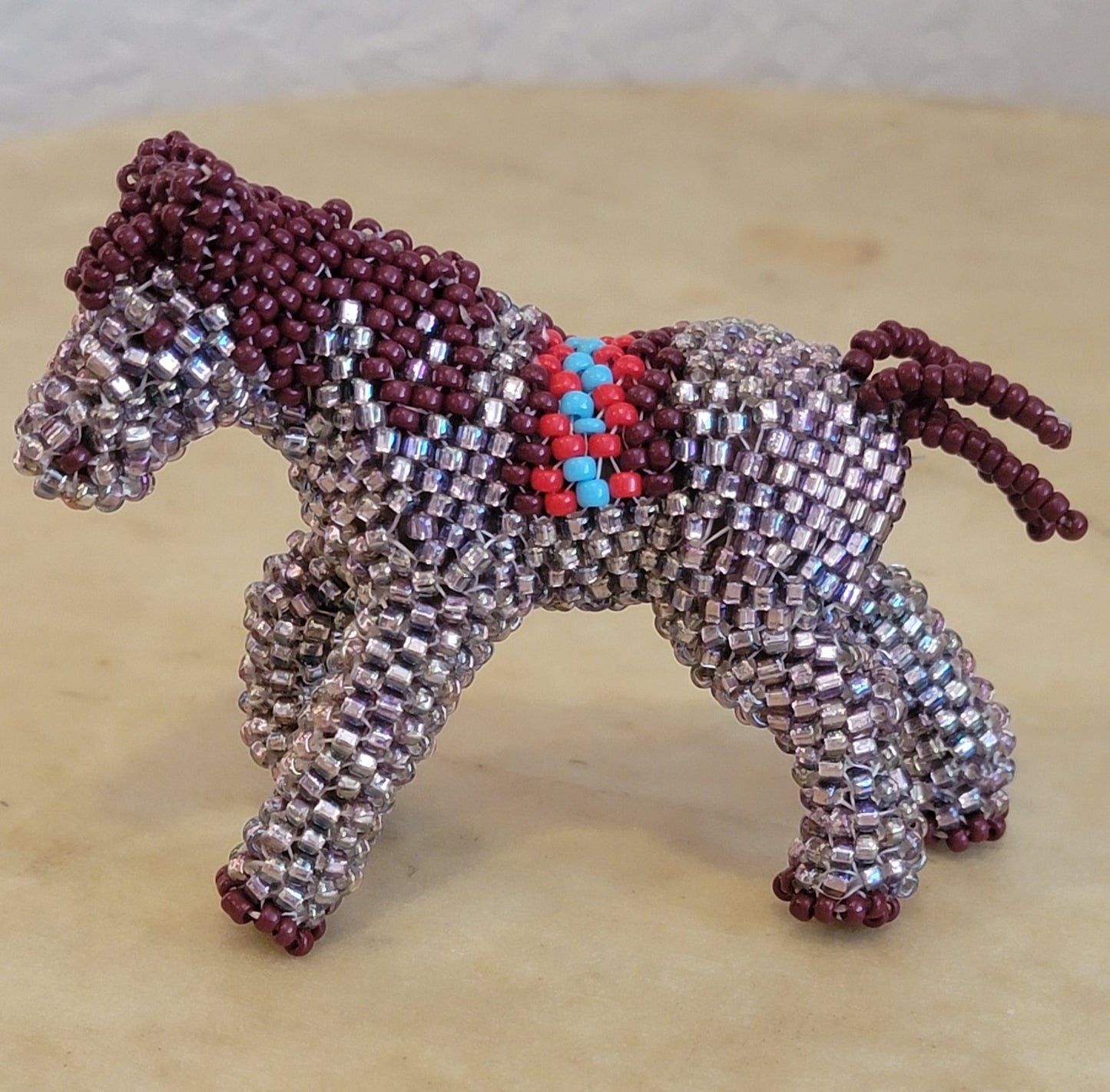 Sylvia Quam Fully Beaded Zuni Horse Indian Beadwork