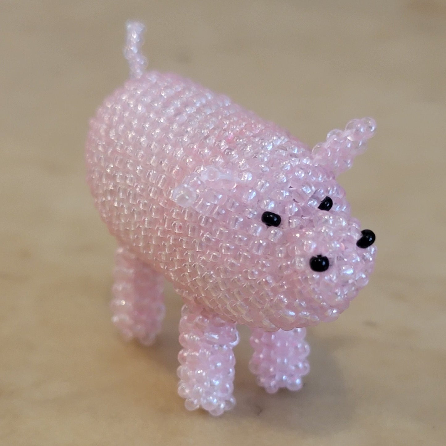 Rhonda Dosedo Fully Beaded Zuni Pink Pig/Piggy Indian Beadwork