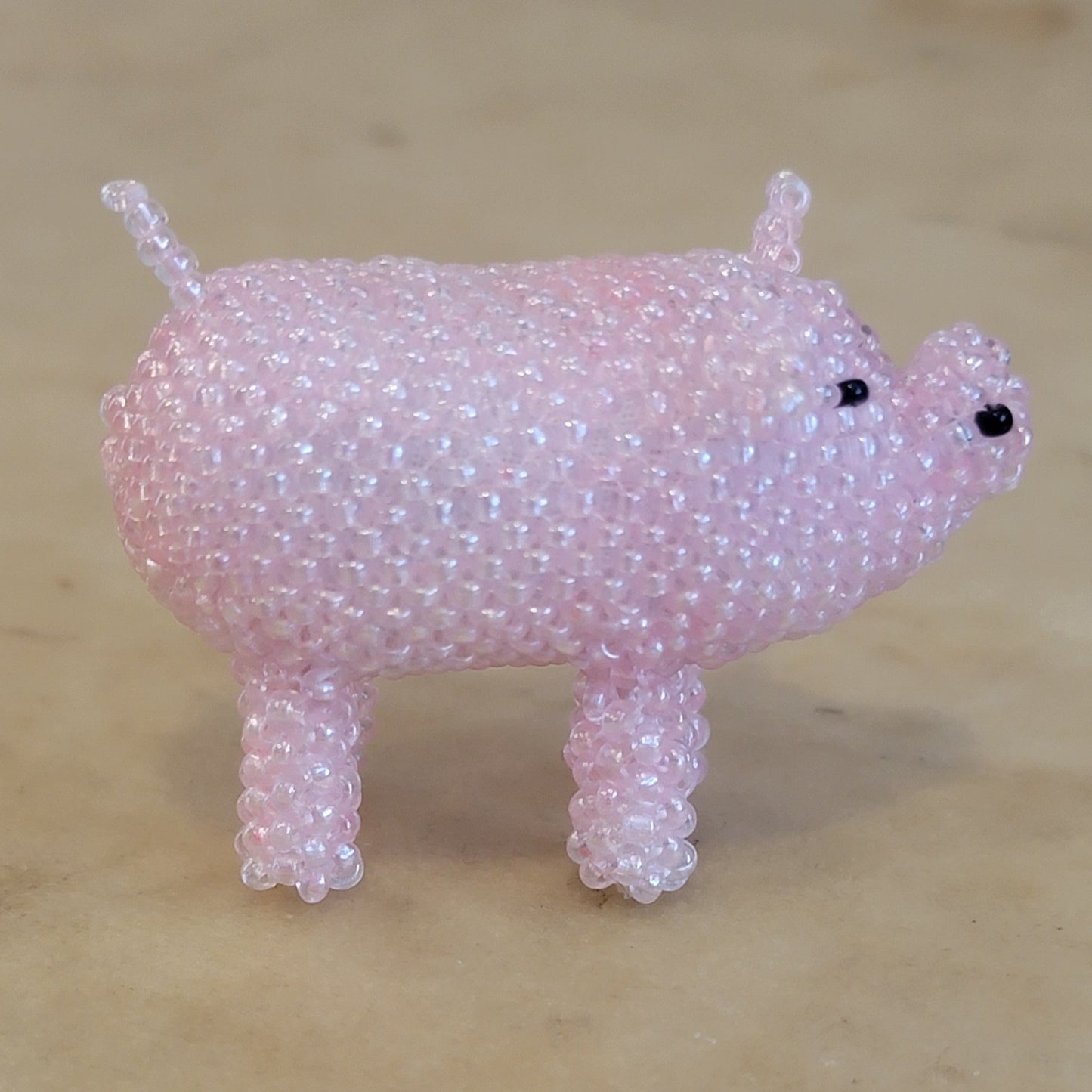 Rhonda Dosedo Fully Beaded Zuni Pink Pig/Piggy Indian Beadwork