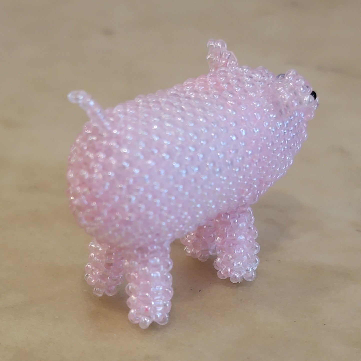 Rhonda Dosedo Fully Beaded Zuni Pink Pig/Piggy Indian Beadwork