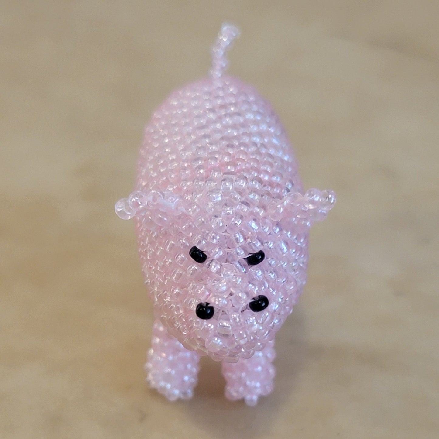 Rhonda Dosedo Fully Beaded Zuni Pink Pig/Piggy Indian Beadwork