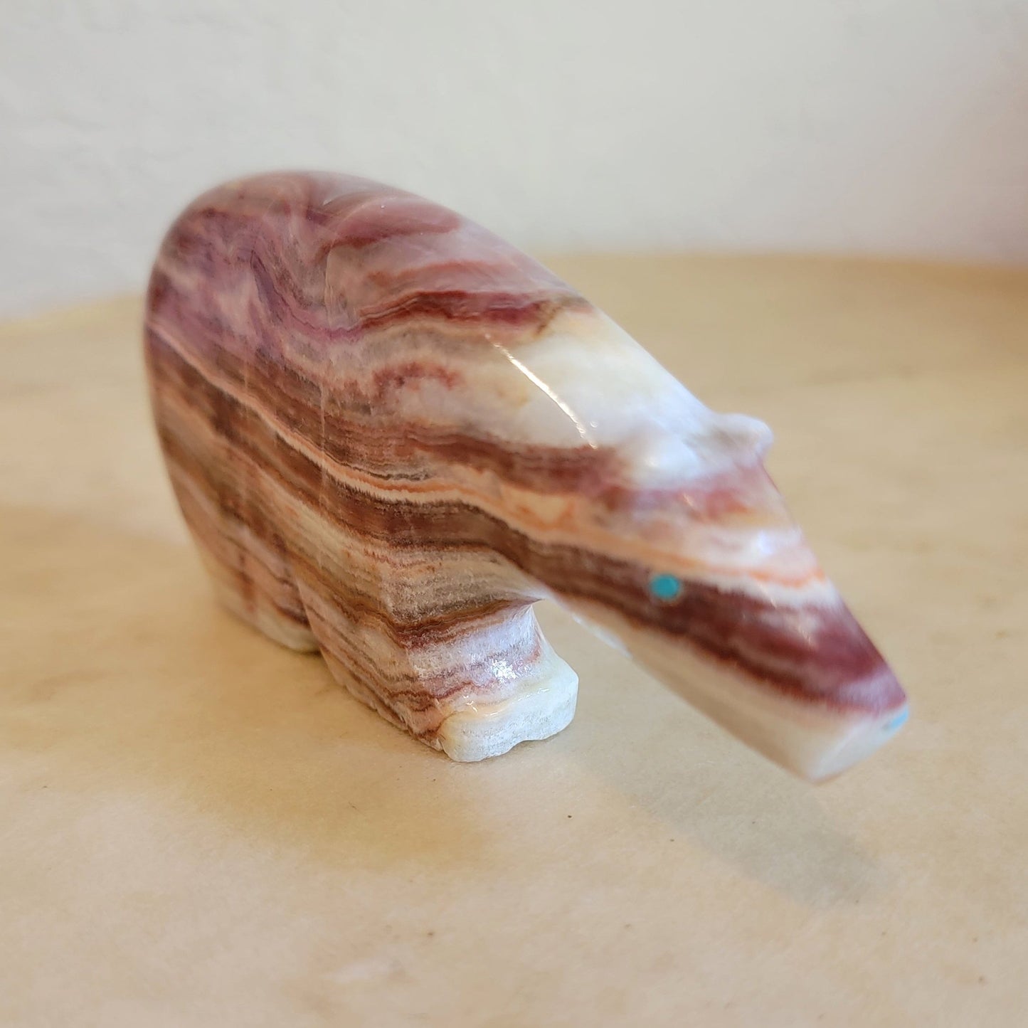 Large Long Necked Onyx Bear Zuni Fetish