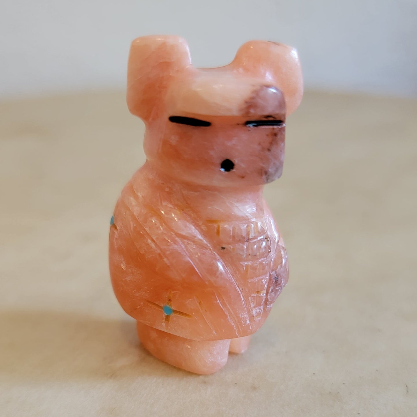 Orange Alabaster Corn Maiden Zuni Fetish