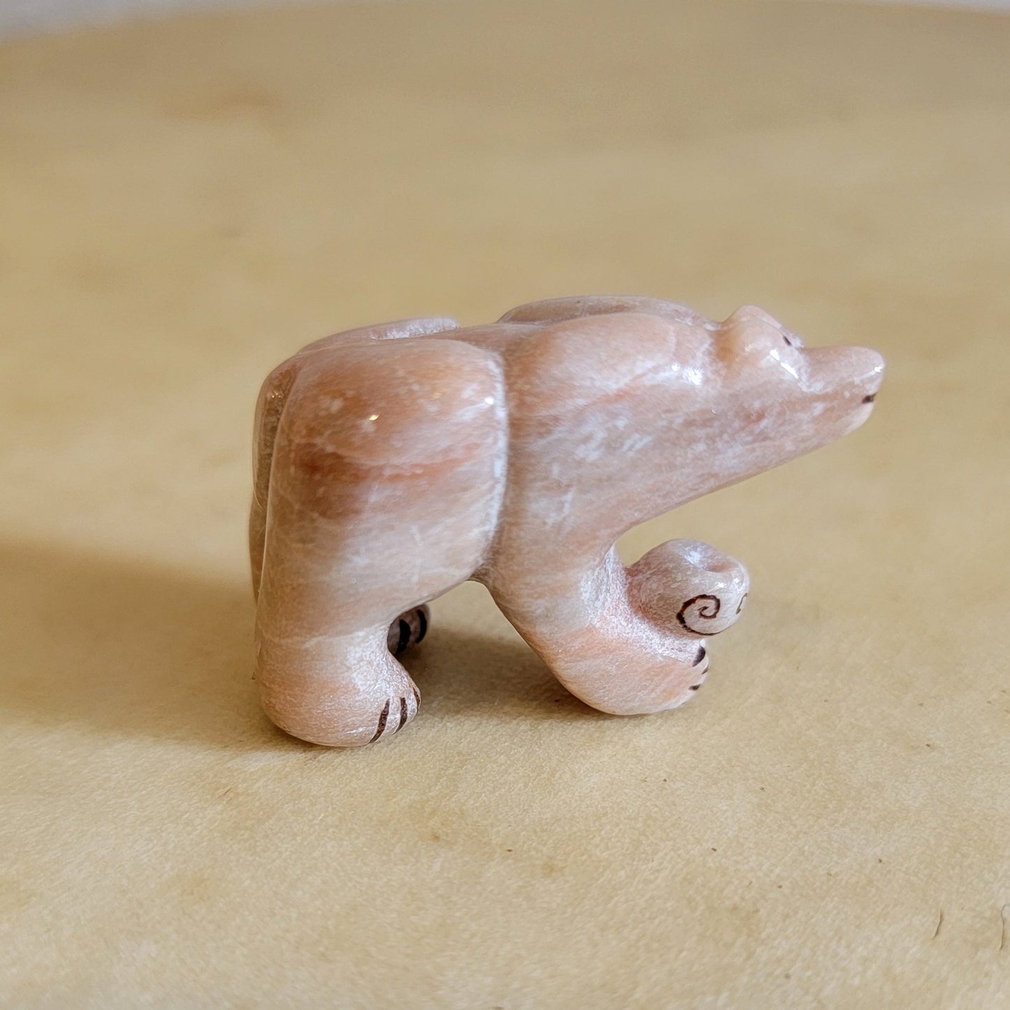Rick Kalestewa Muscular Bear Alabaster Zuni Fetish Holding Chalice
