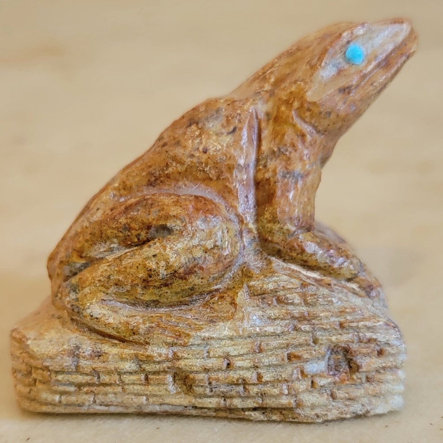 Picasso Marble Frog Zuni Fetish