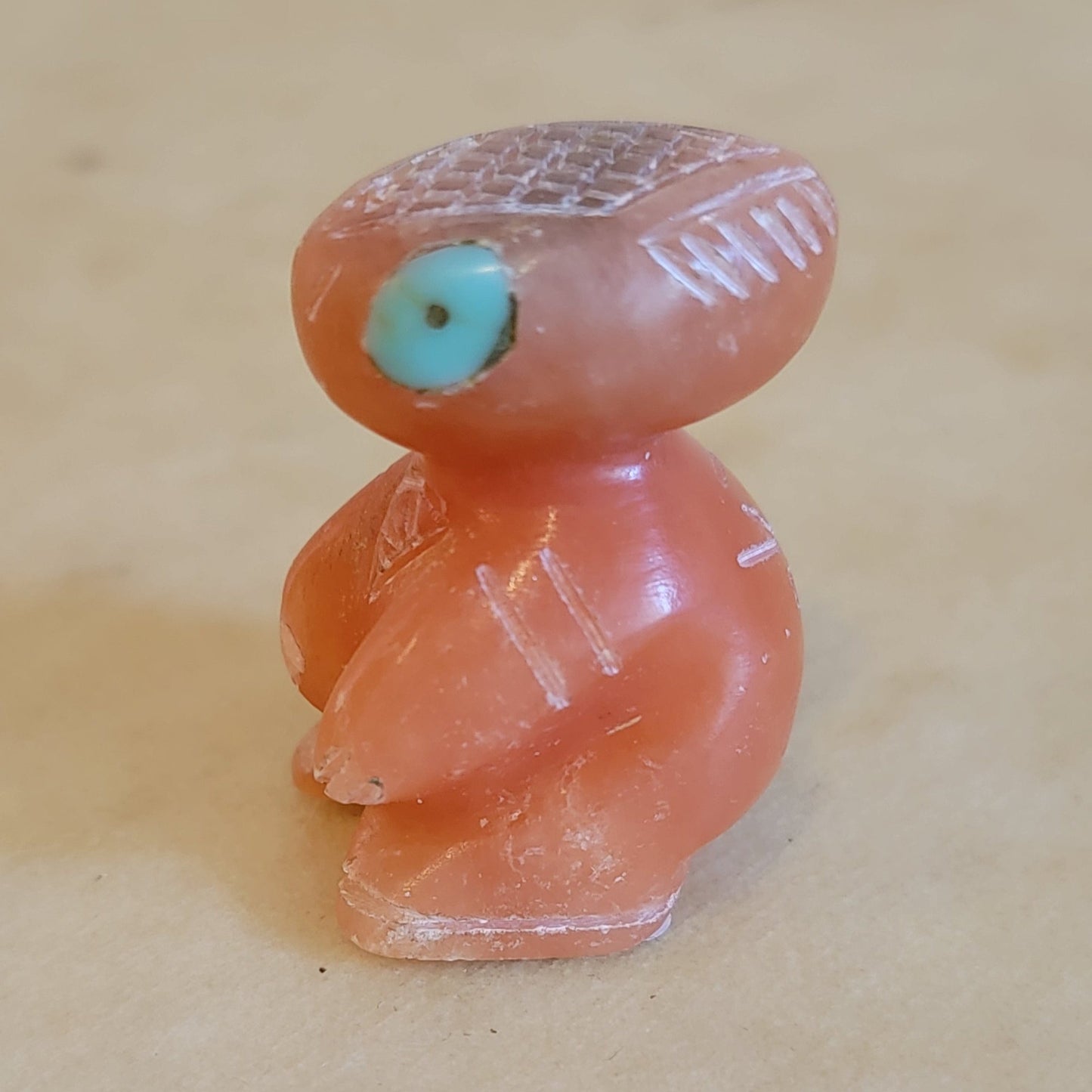 Orange Alabaster Alien Zuni Fetish