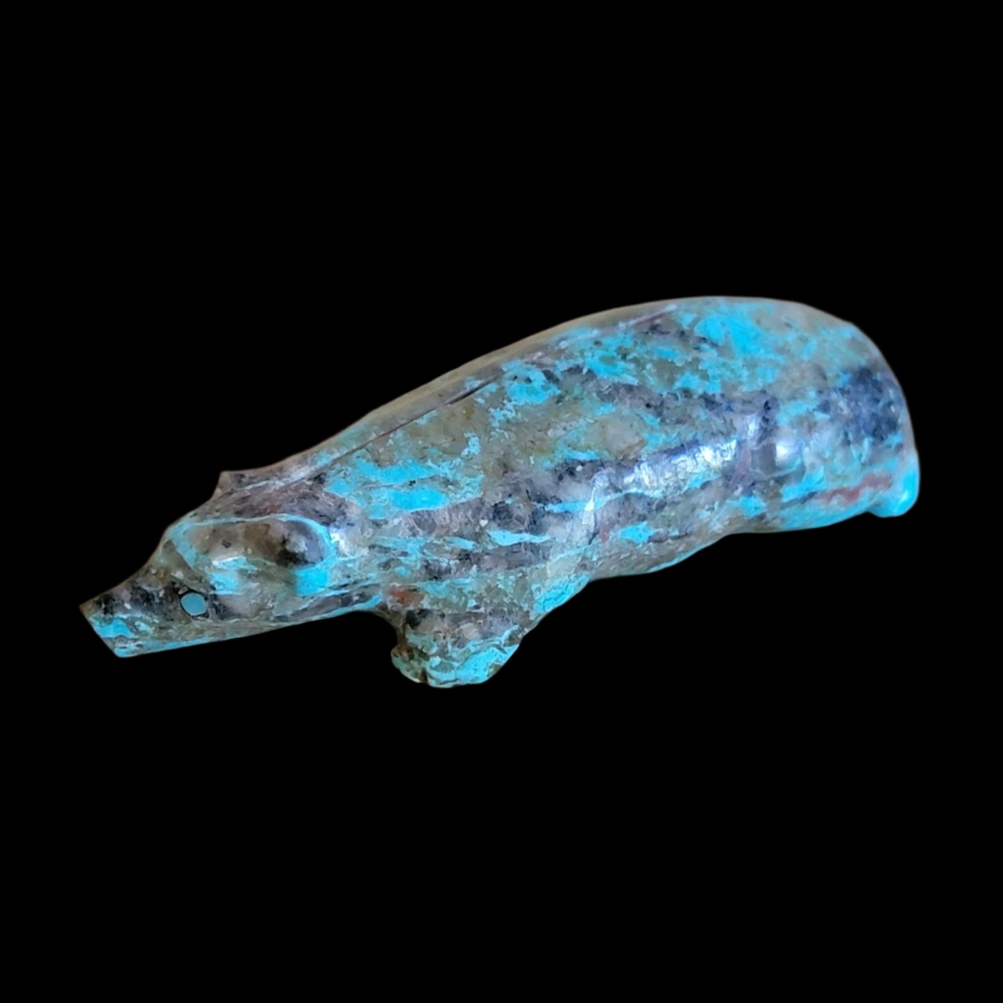 Lone Mountain Turquoise Zuni Fetish Badger