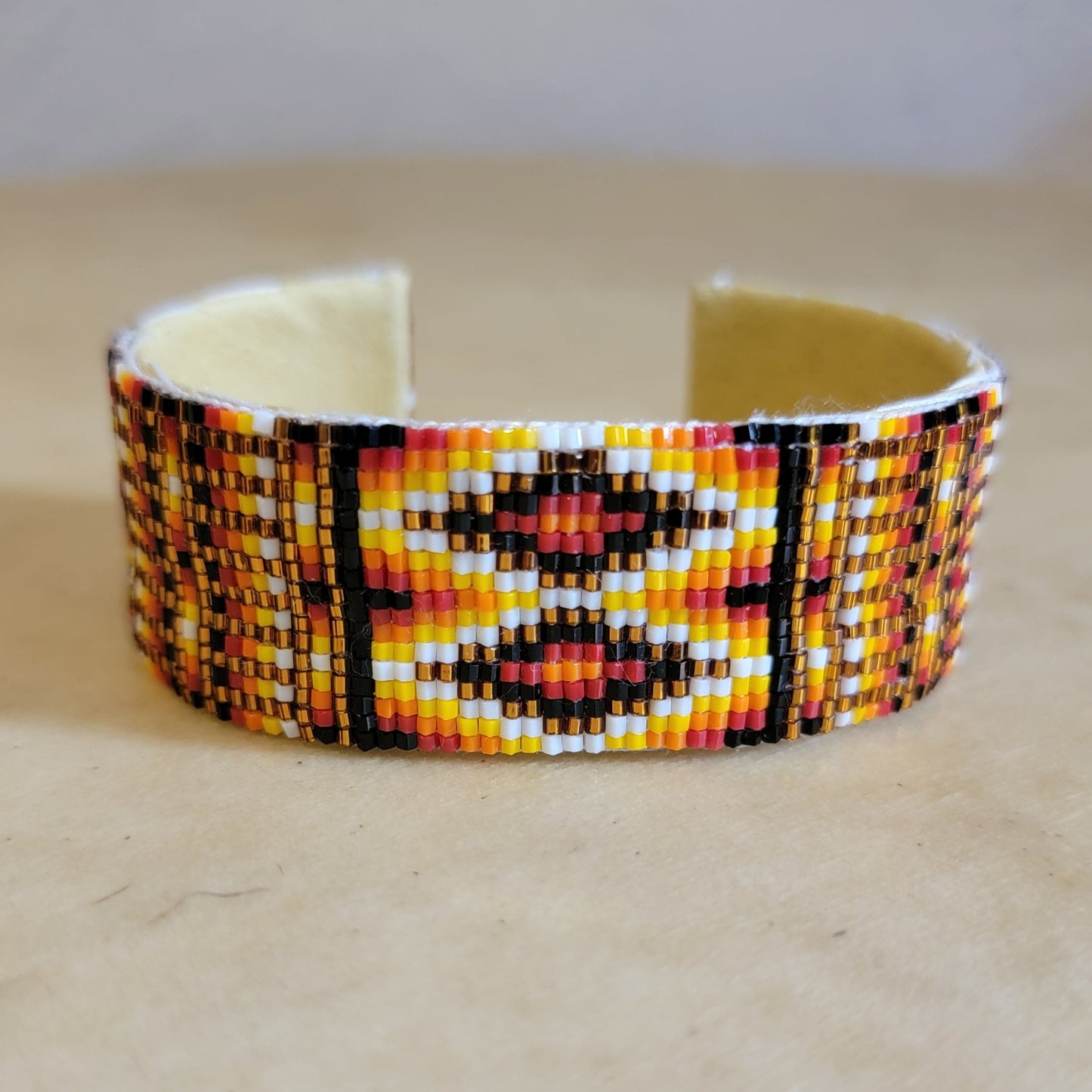 Fire Colors Beaded Bracelet Indian Beadwork