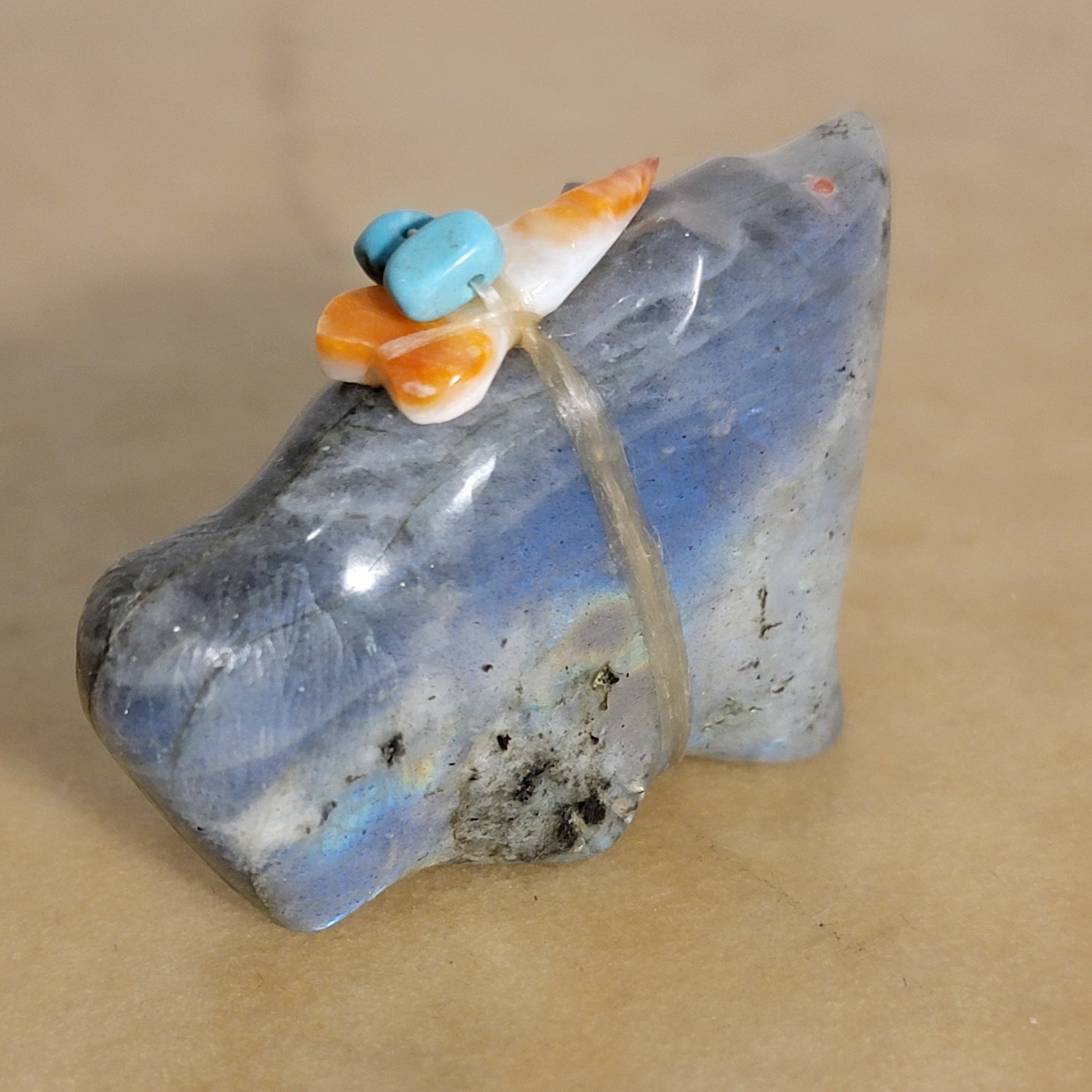 Labradorite Fox w/Pack Zuni Fetish