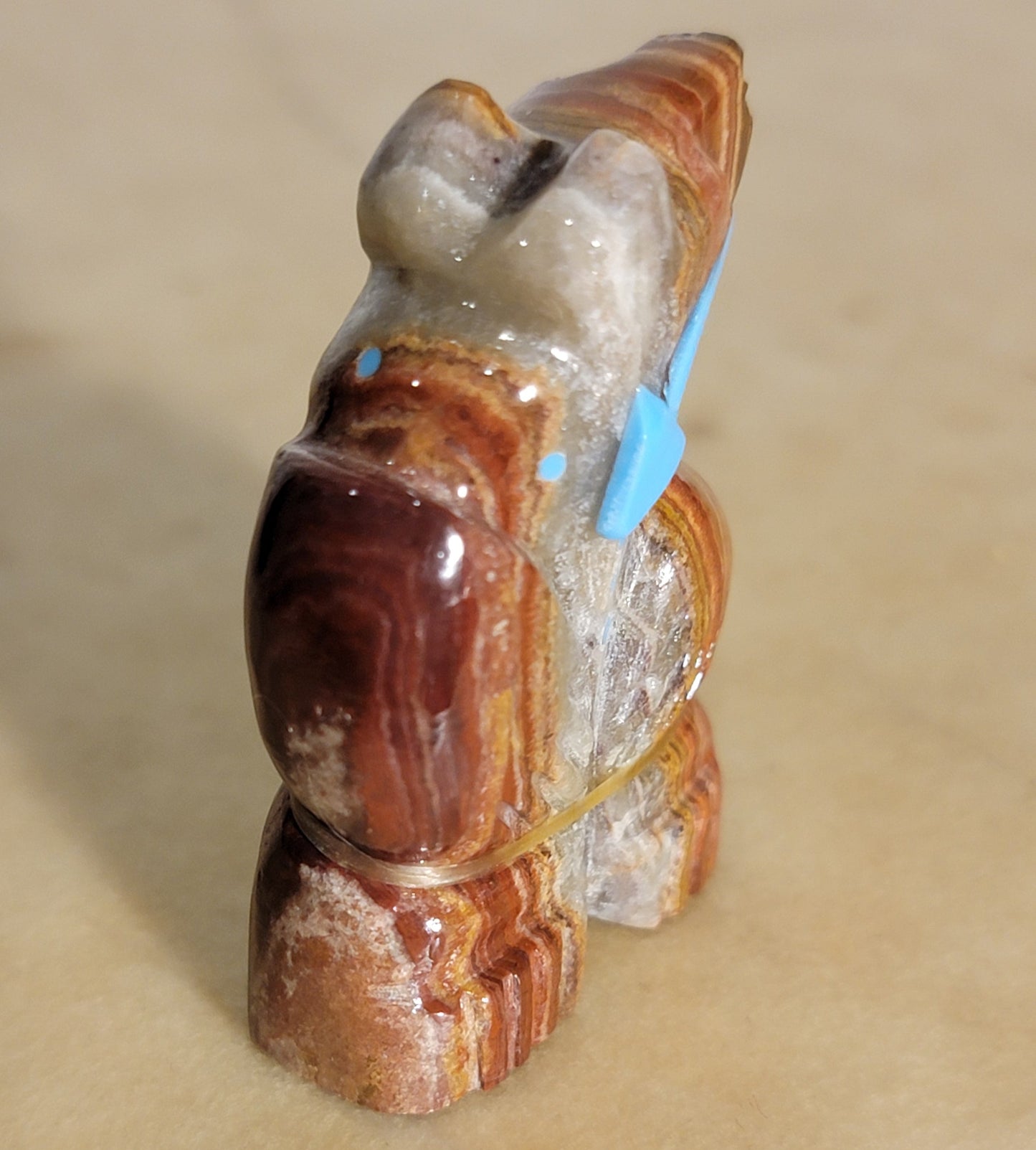 Standing Proud Onyx Bear Zuni Fetish