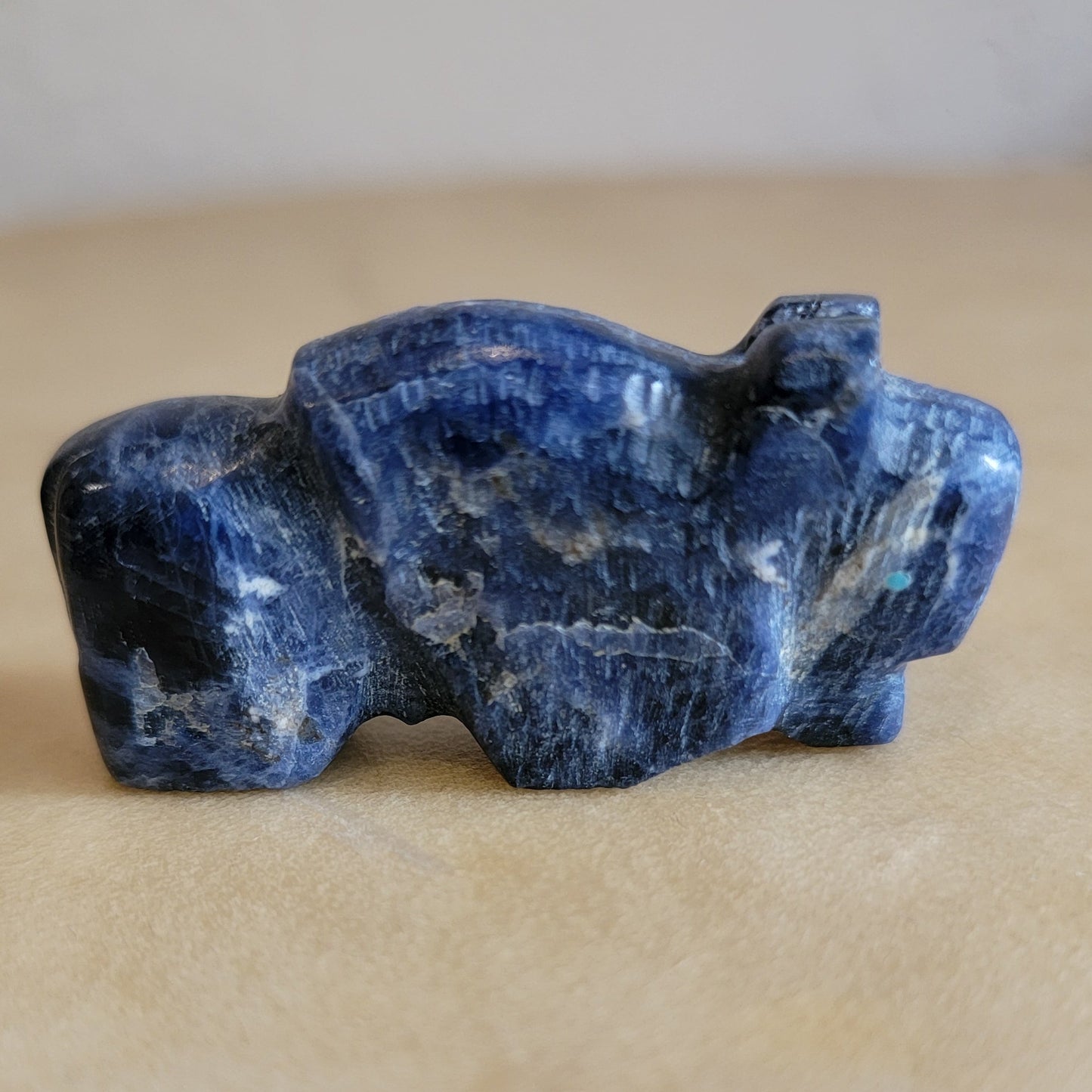 Cobalt Blue Sodalite Bison/Buffalo Zuni Fetish