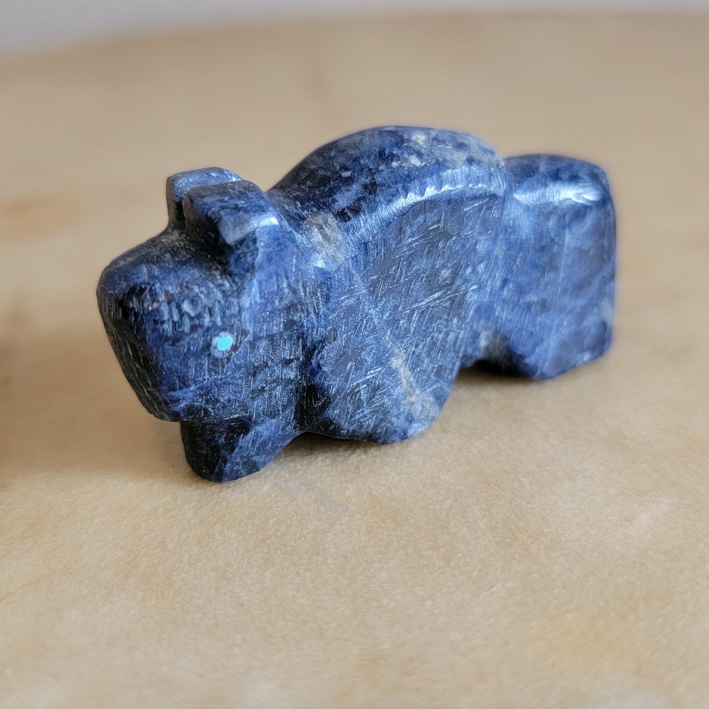 Cobalt Blue Sodalite Bison/Buffalo Zuni Fetish