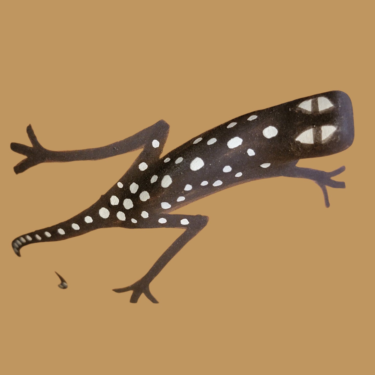 Zuni Seed Bowl w/Raised Frogs and Geckos Pueblo Pottery