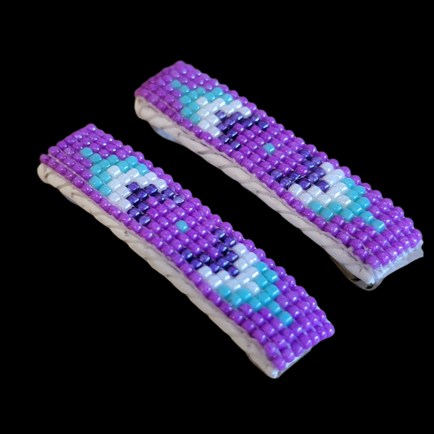 Beaded Navajo Toddler/Baby Barrettes Indian Beadwork