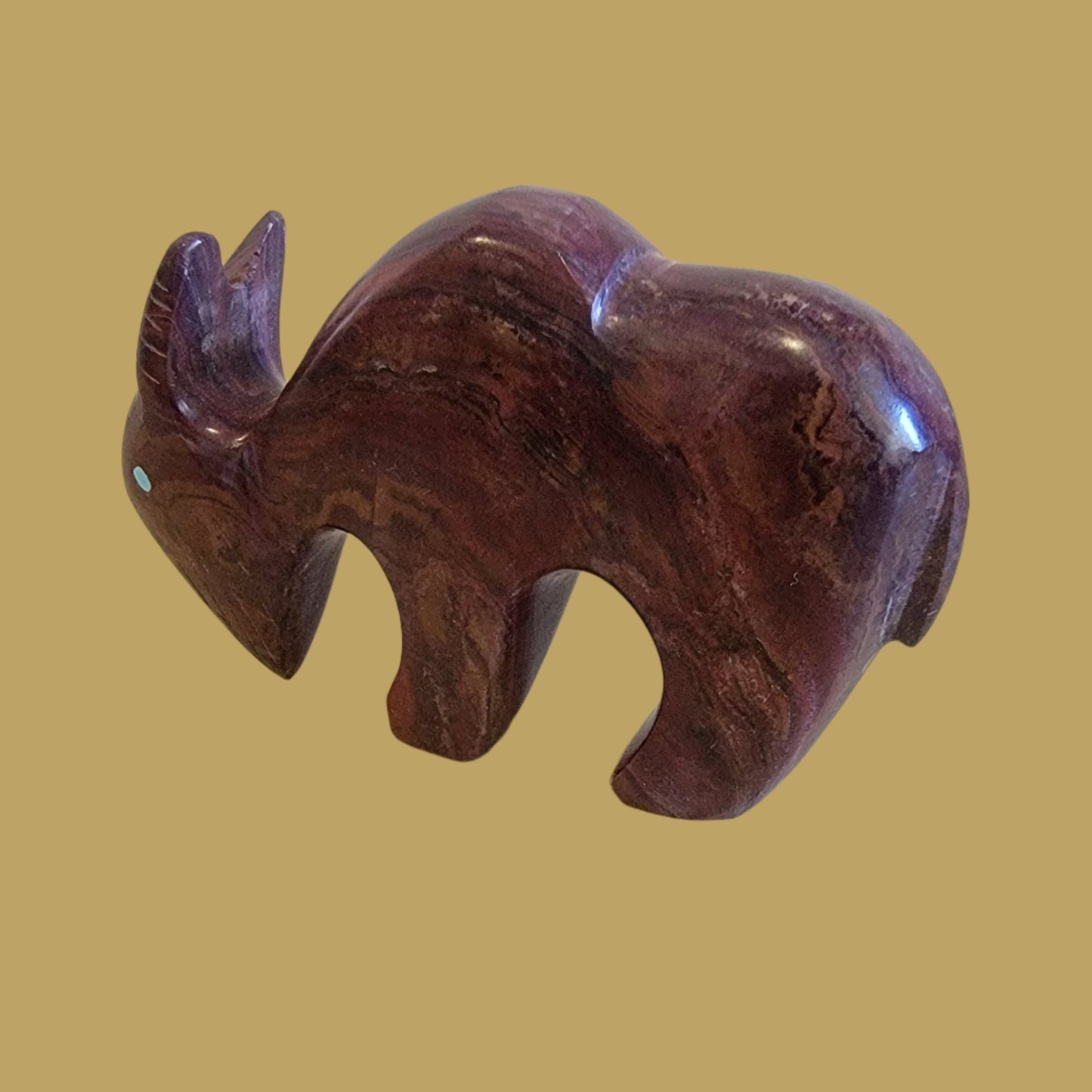 Onyx Mountain Goat w/Heartline Zuni Fetish